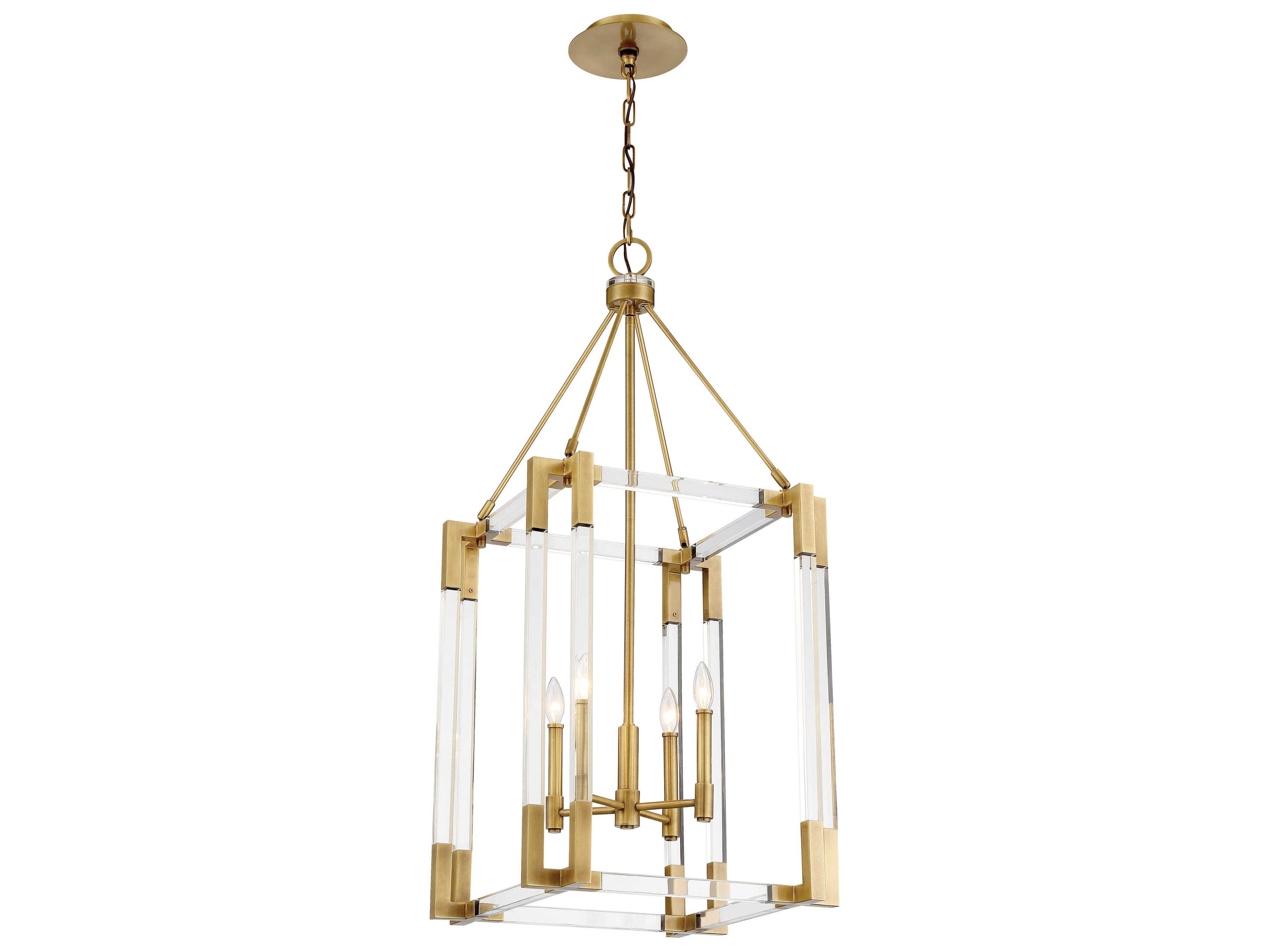 Prima Vista 4-Light Aged Antique Brass Pendant