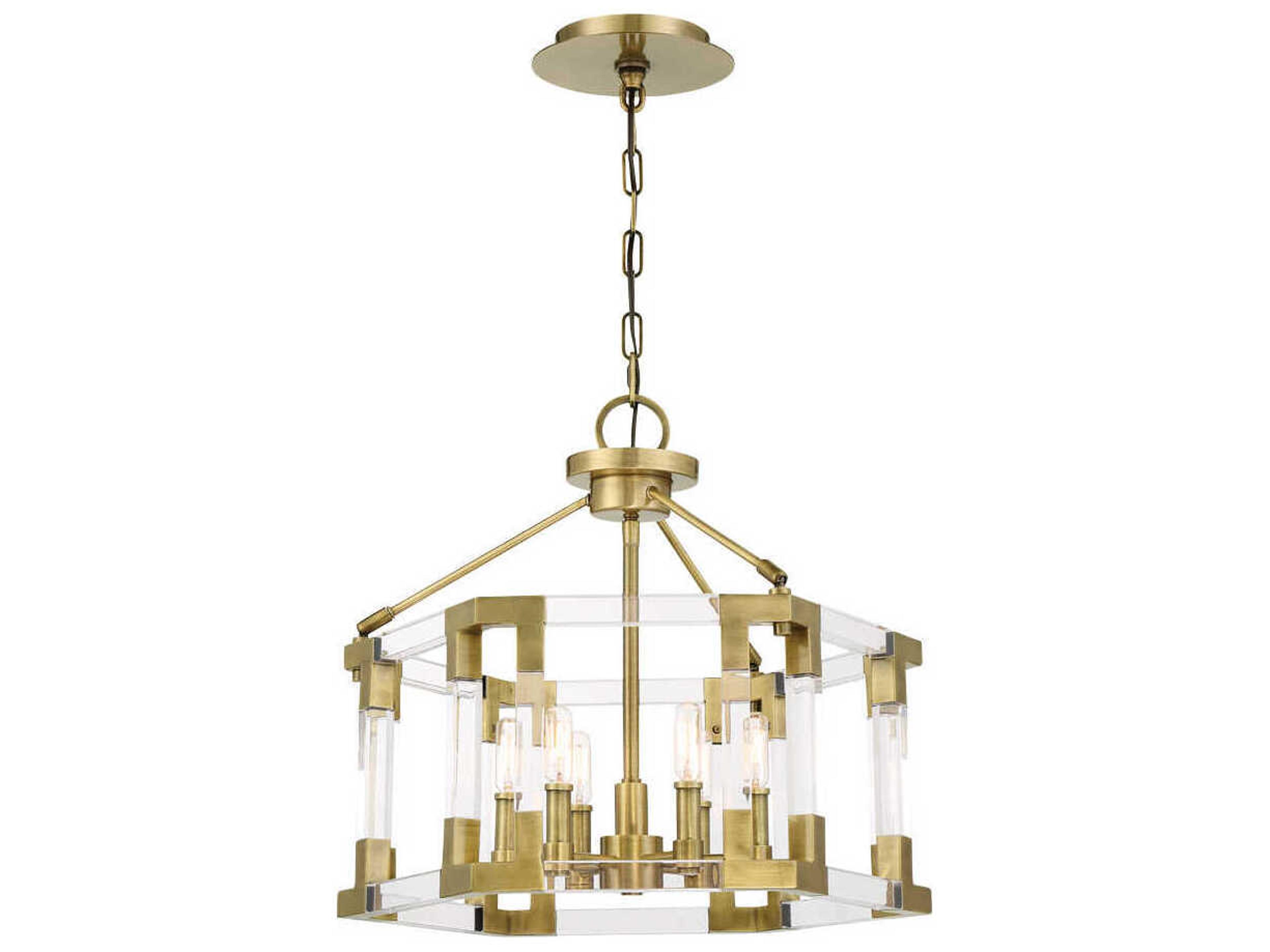 Prima Vista 6-Light Aged Antique Brass Candelabra Chandelier