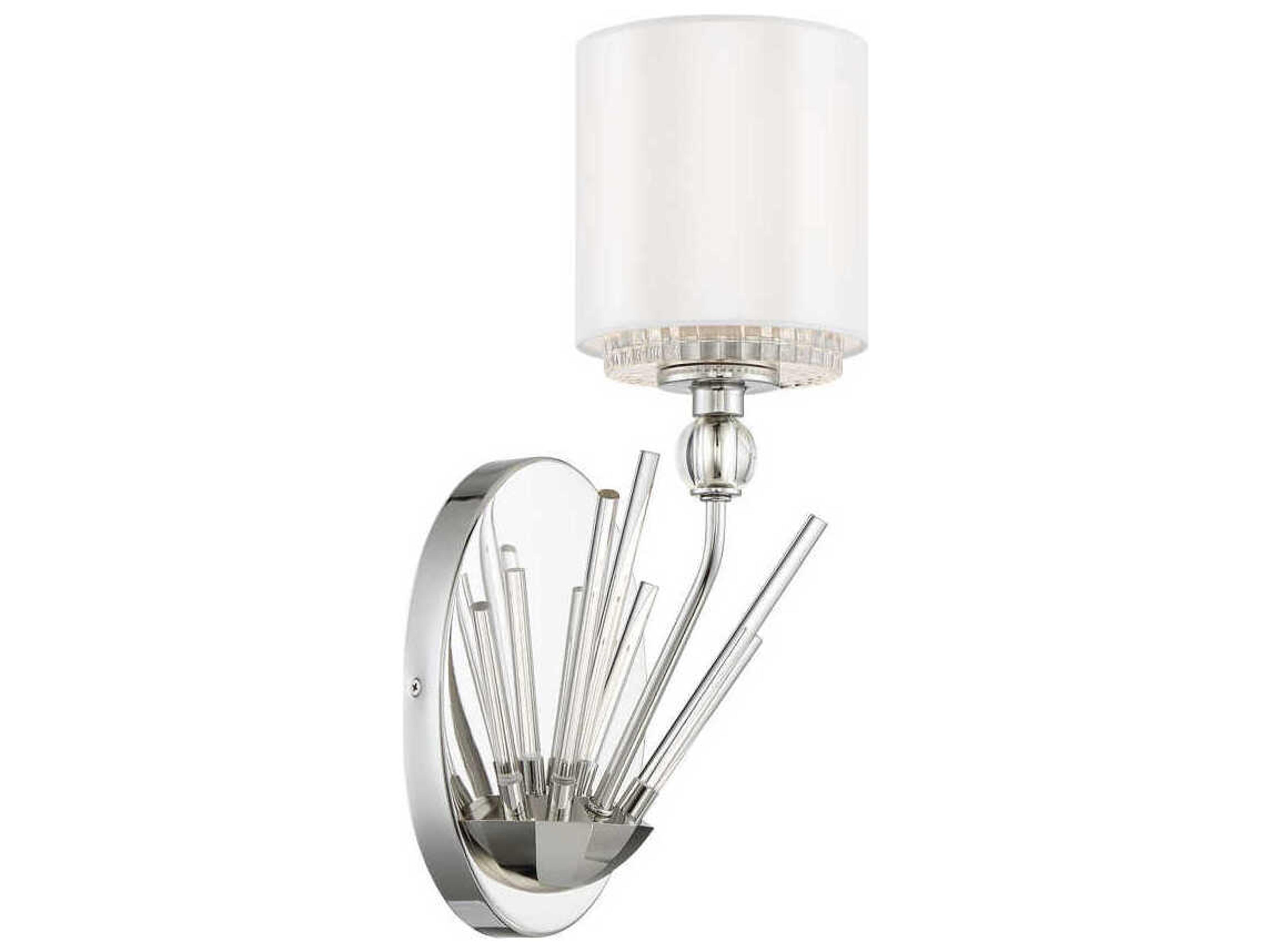Sutton 1-Light Polished Nickel Glass Wall Sconce