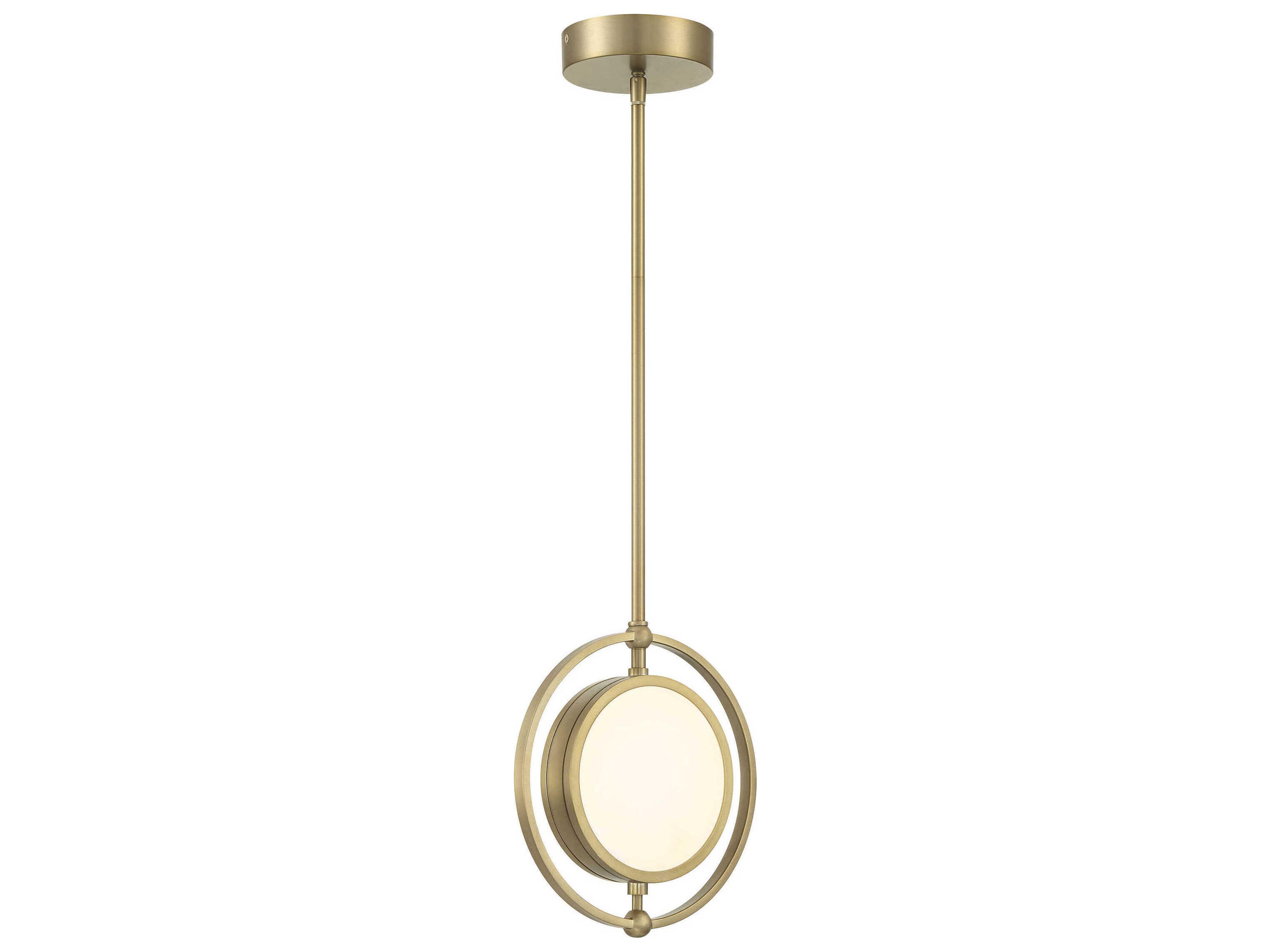 Spectr 1-Light Soft Brass Glass LED Round Mini Pendant