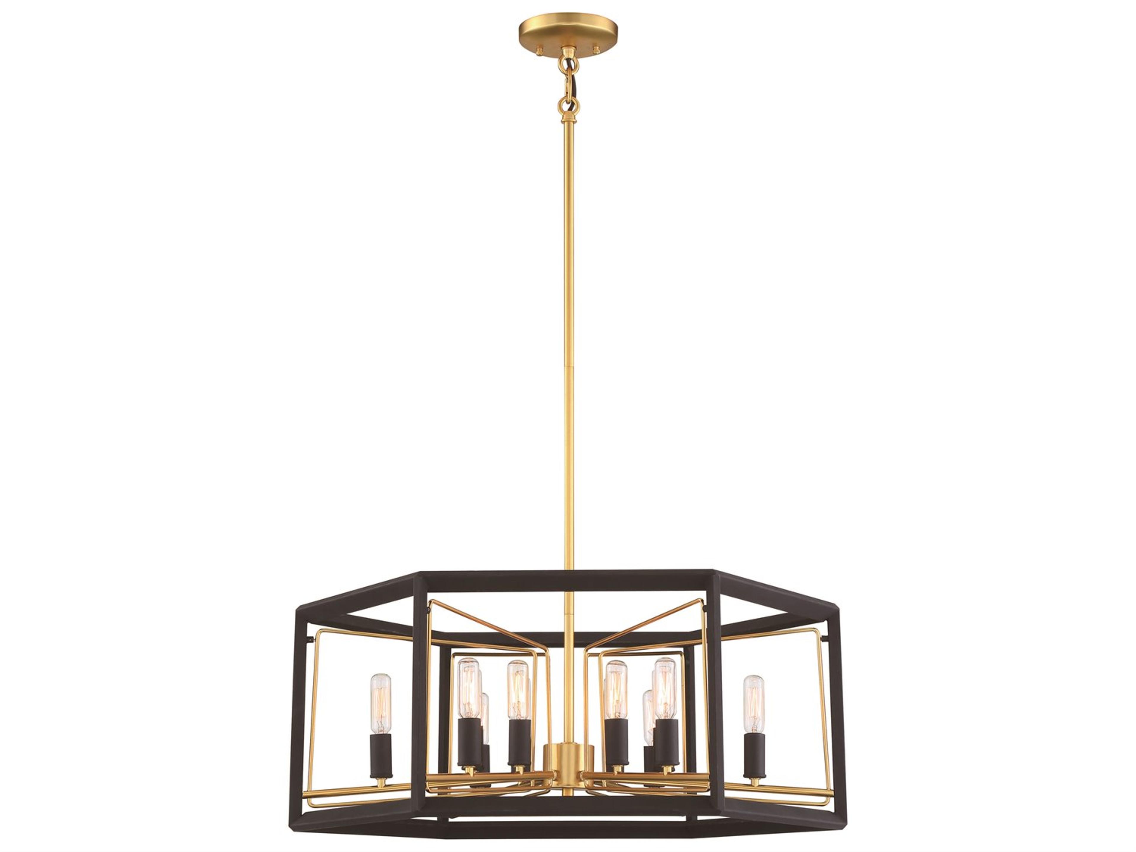 Sable Point 12-Light Sand Coal Honey Gold Black Pendant