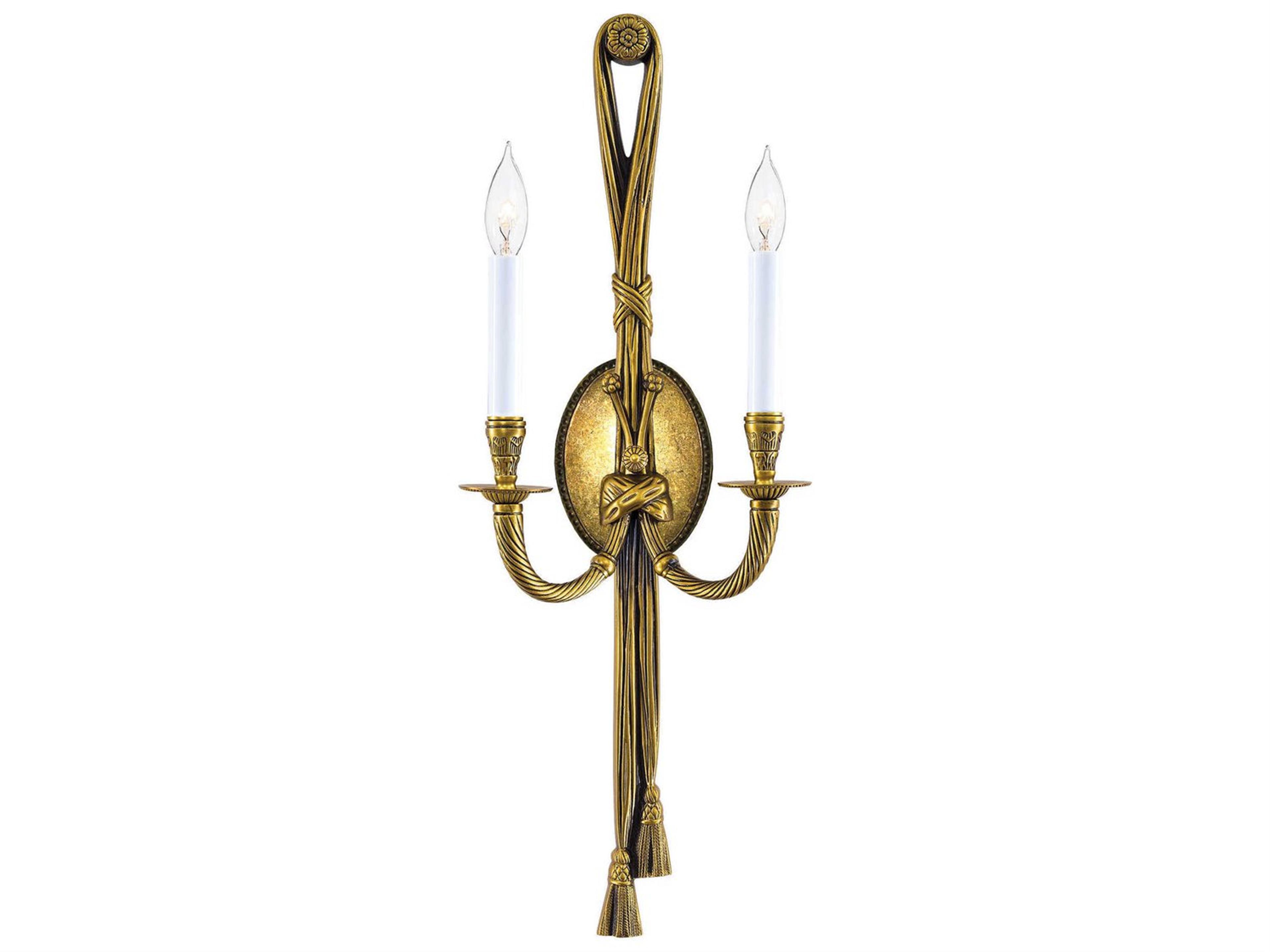 Metropolitan 2-Light Antique Gold Wall Sconce