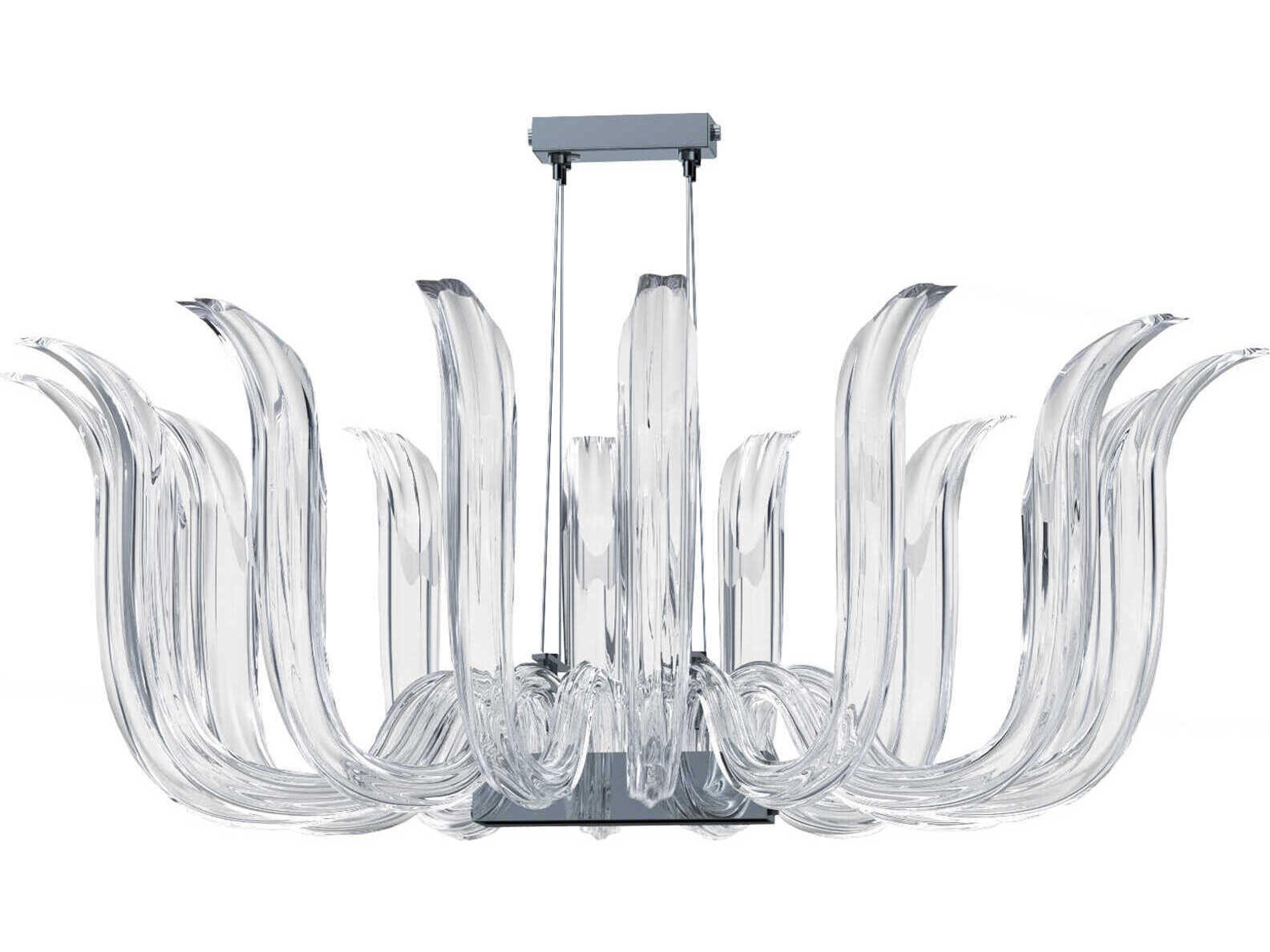 Cisne 12-Light Polished Nickel Crystal Chandelier