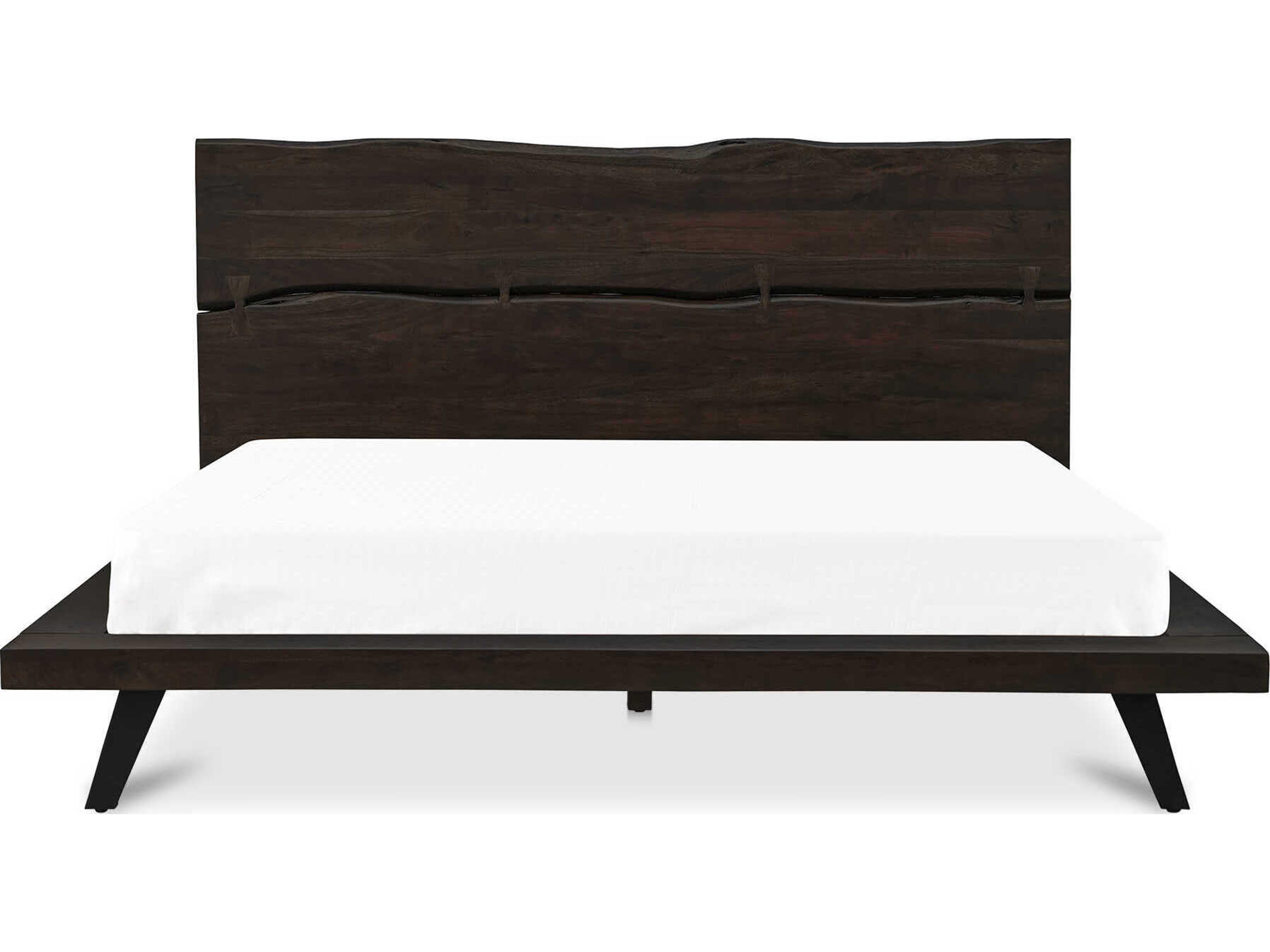Moe's Home Madagascar Dark Brown Acacia Wood Queen Platform Bed
