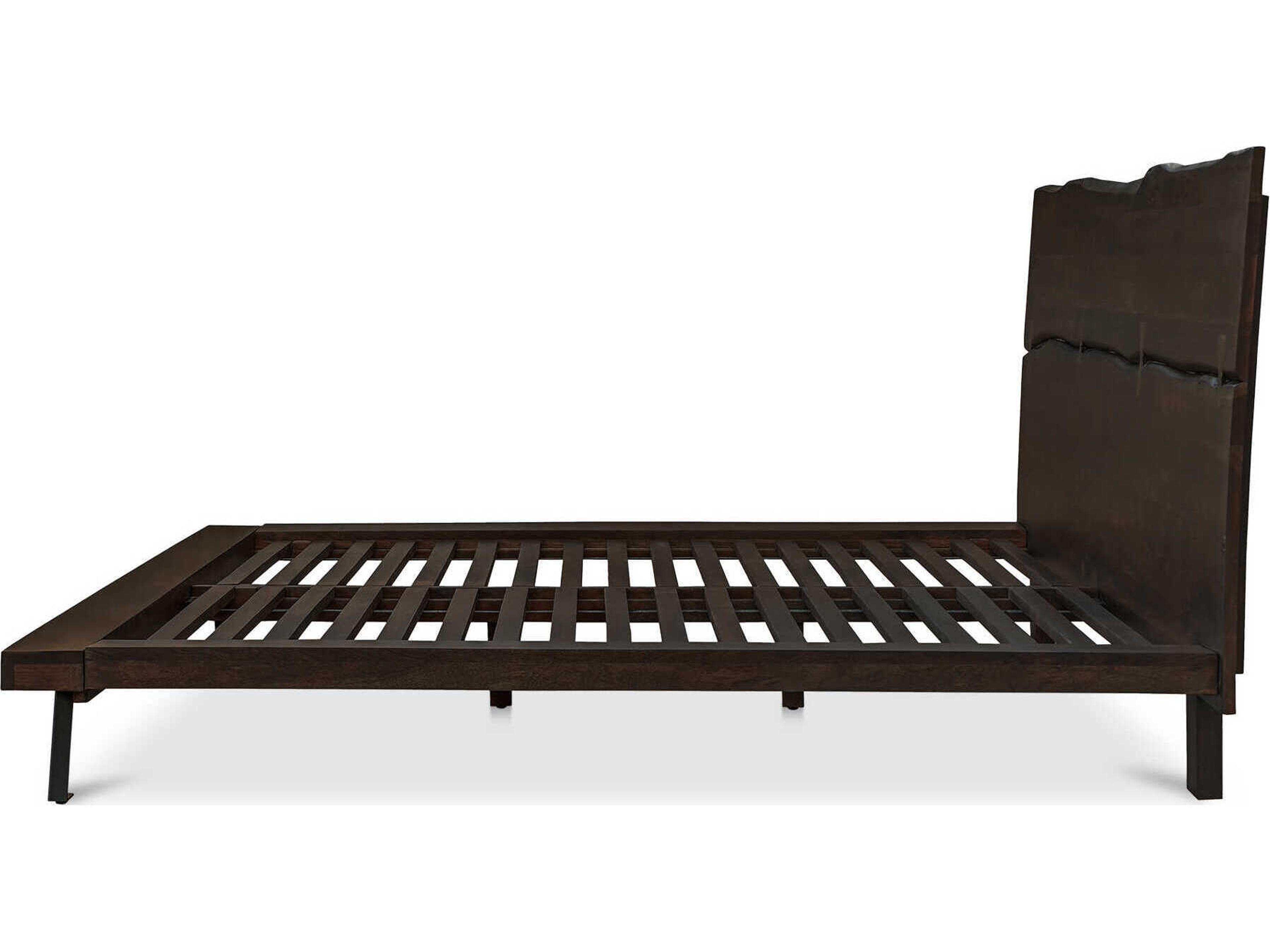 Moe's Home Madagascar Dark Brown Acacia Wood Queen Platform Bed