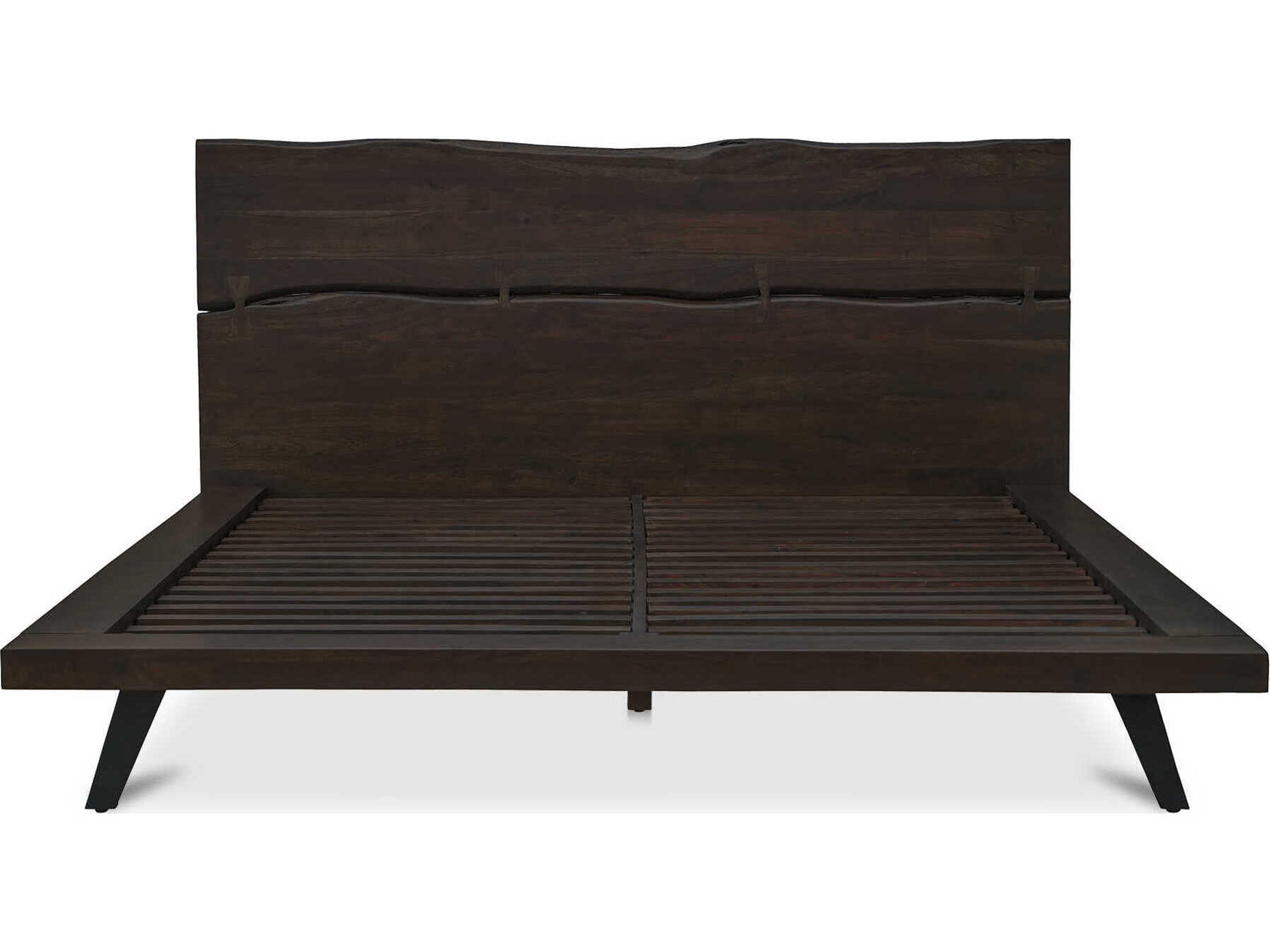 Moe's Home Madagascar Dark Brown Acacia Wood Queen Platform Bed