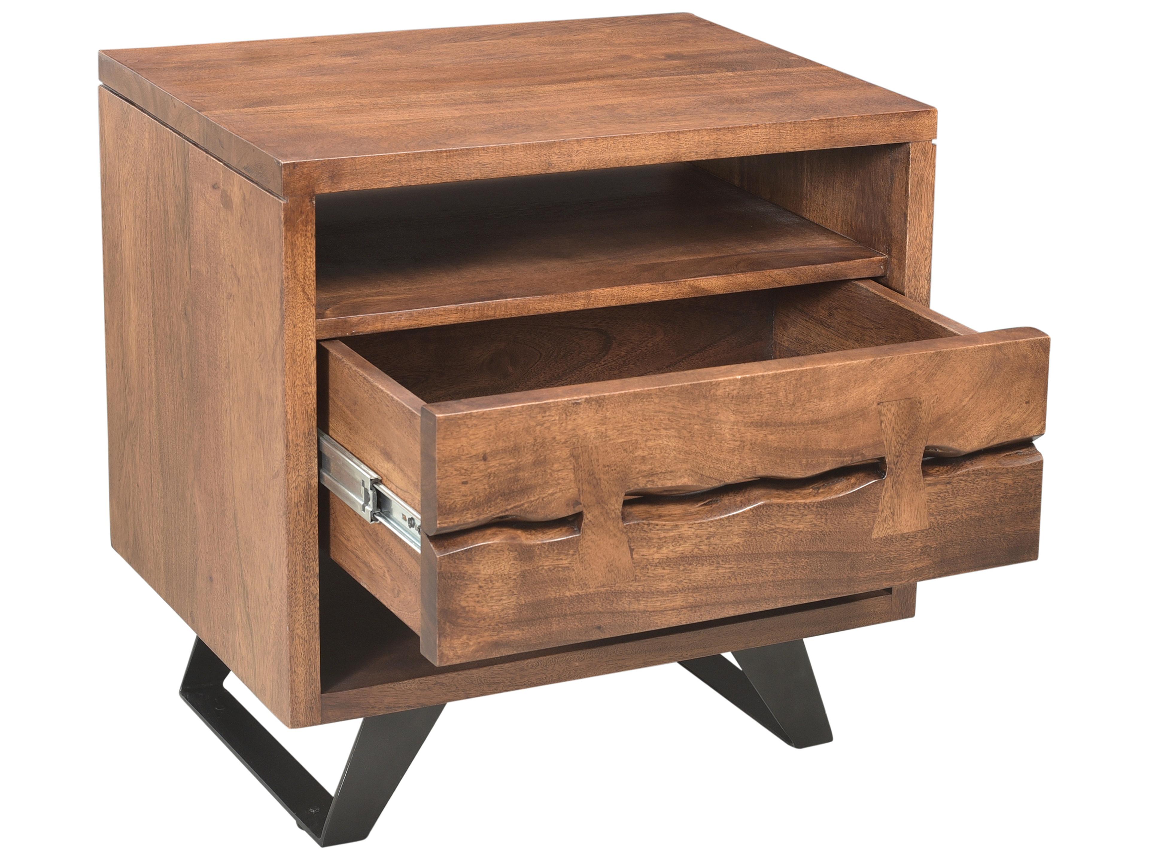 Moe's Home Madagascar 1-Drawer Acacia Wood Nightstand