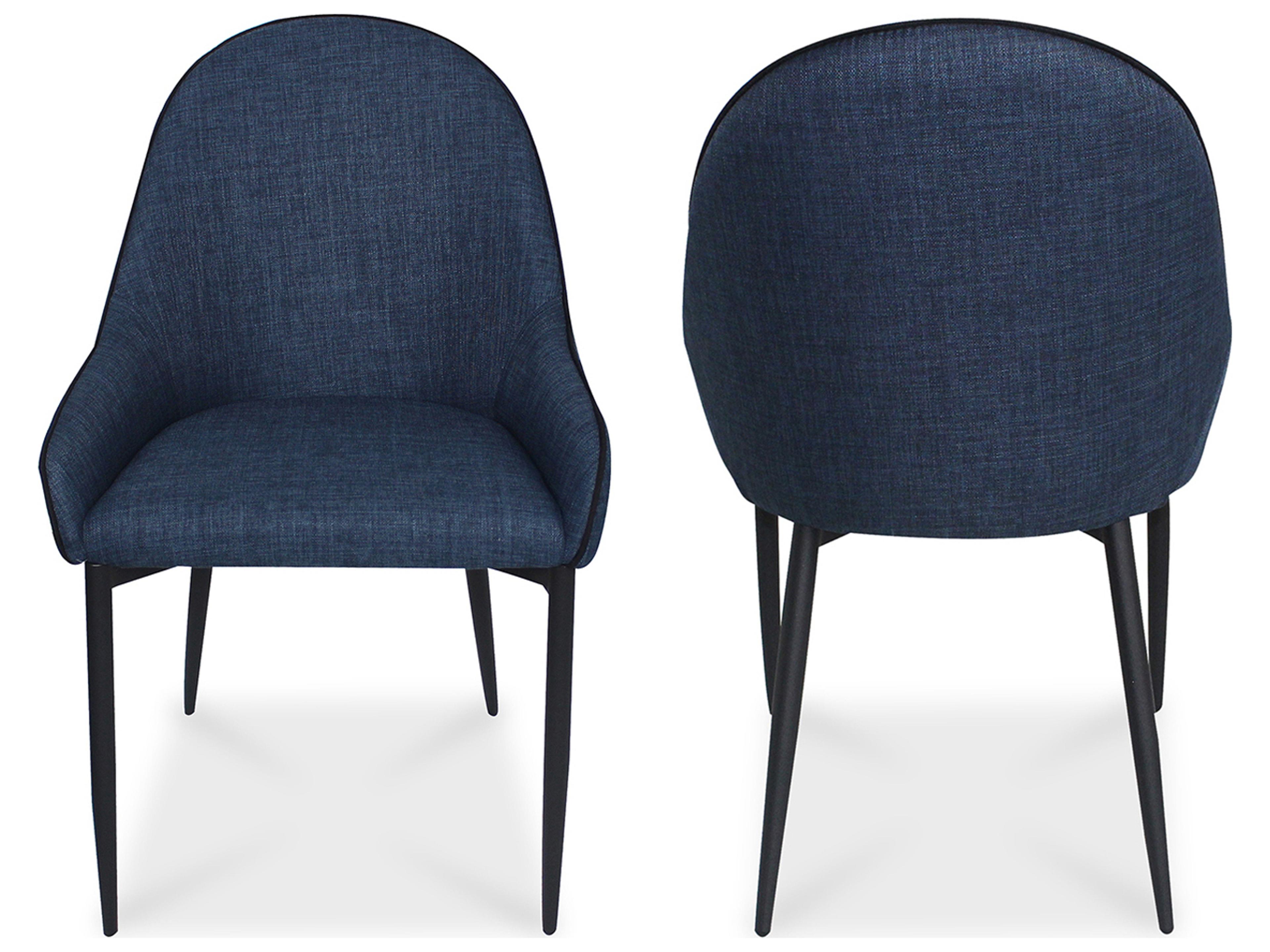 Moe's Home Lapis Blue Upholstered Side Dining Chair - Set of Two