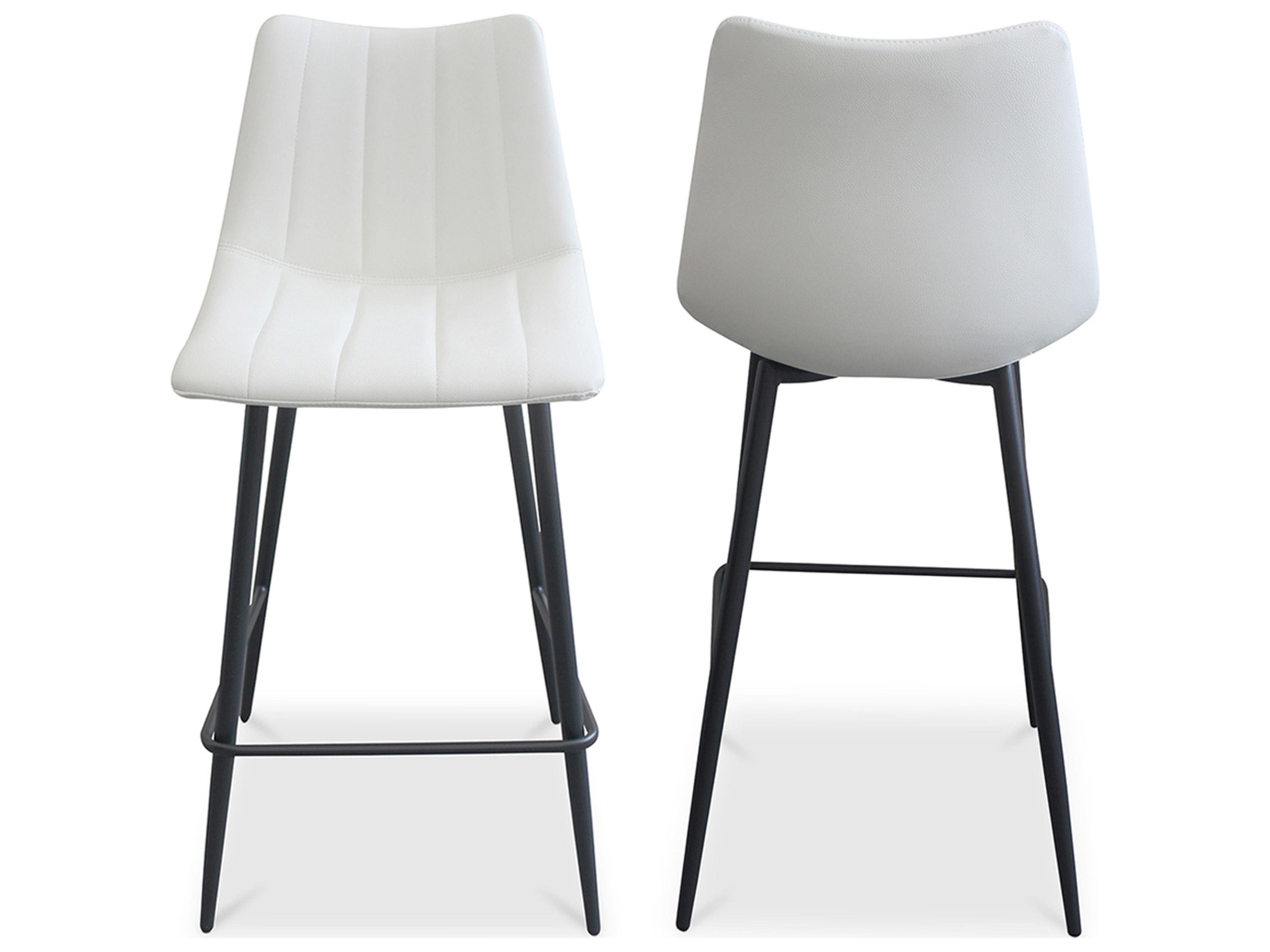 Moe's Home Alibi Upholstered Ply Wood Ivory Counter Stool - Set of Two