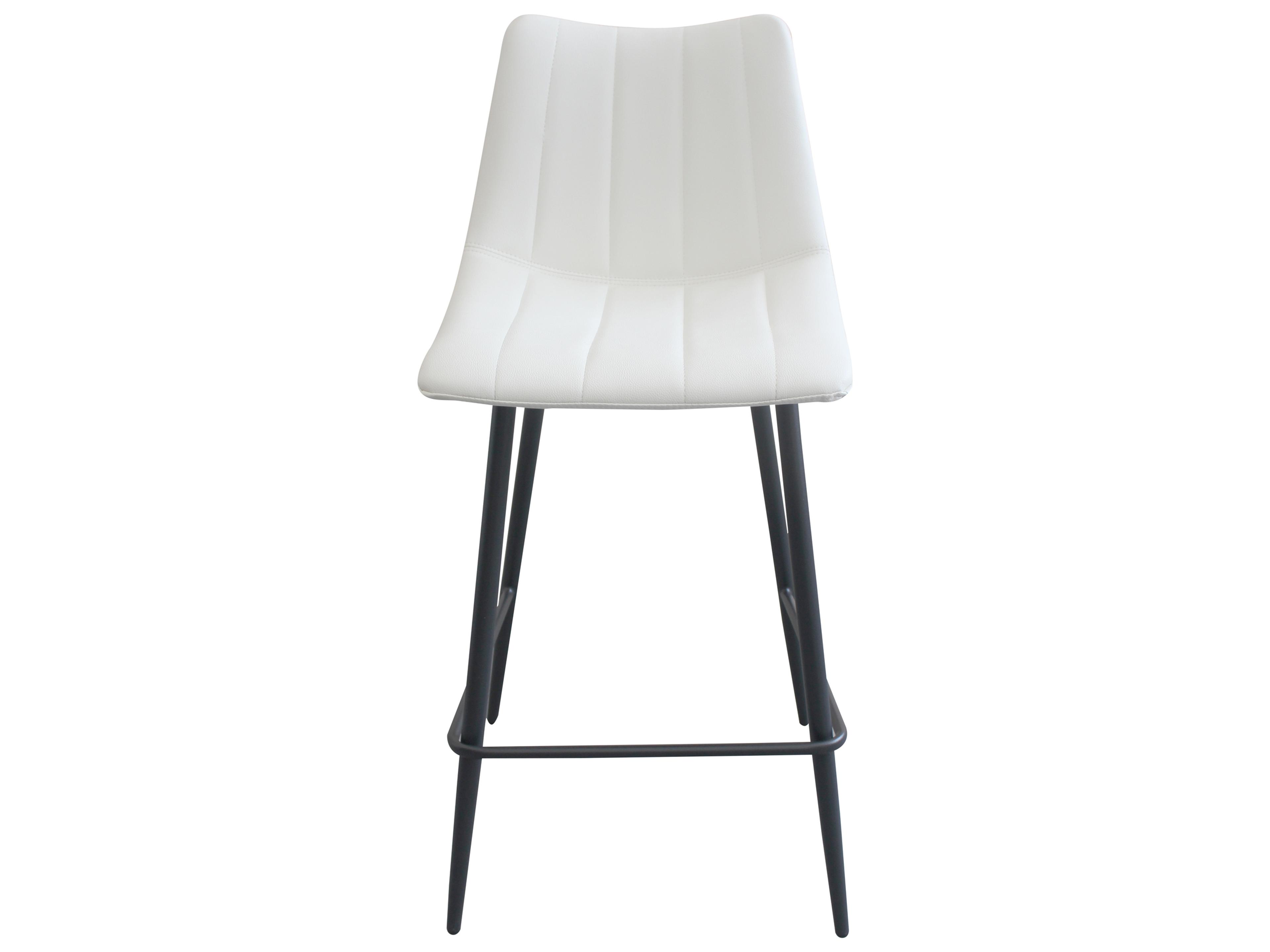 Moe's Home Alibi Upholstered Ply Wood Ivory Counter Stool - Set of Two