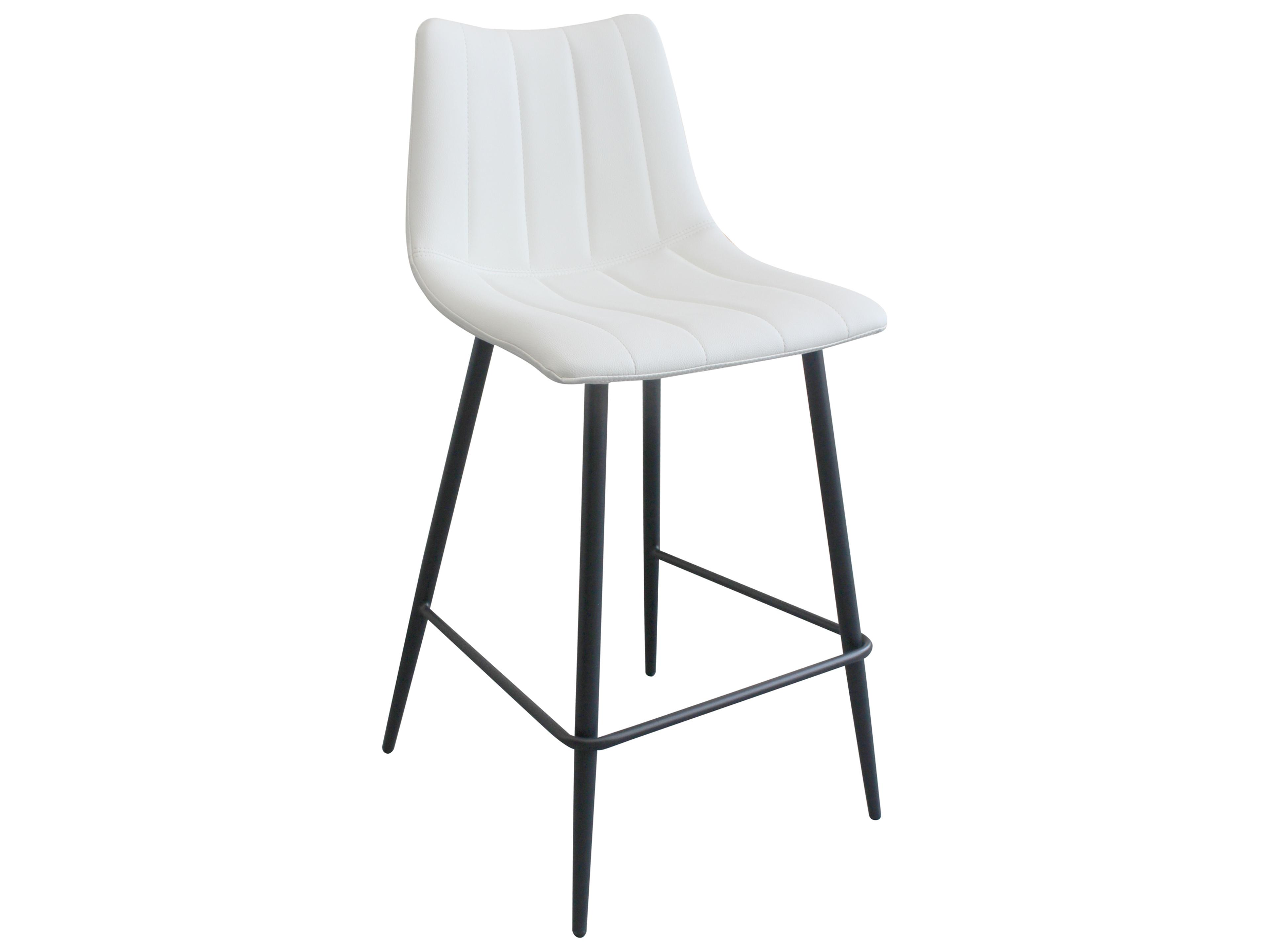 Moe's Home Alibi Upholstered Ply Wood Ivory Counter Stool - Set of Two