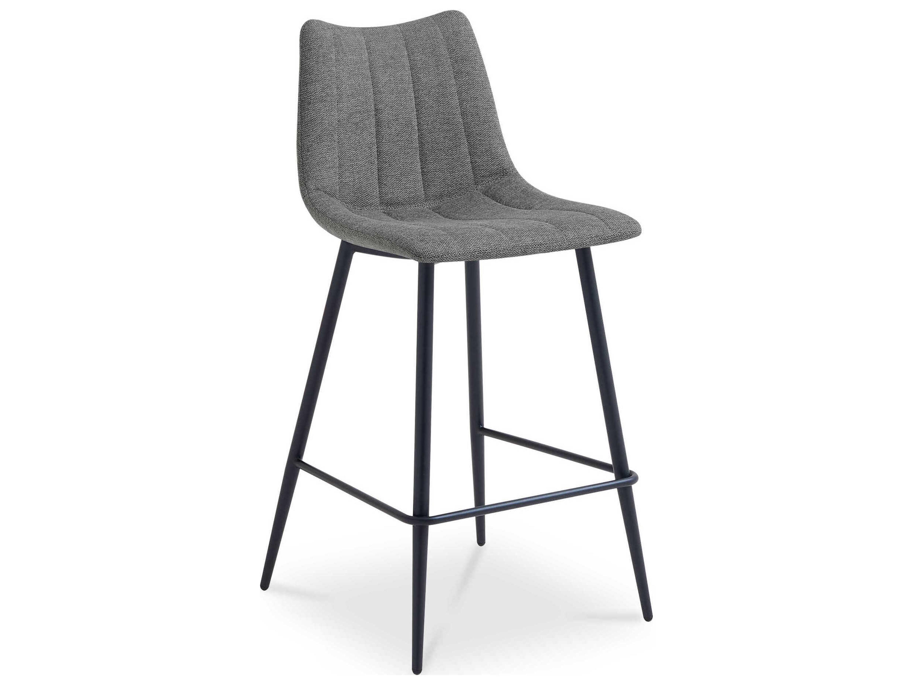 Moe's Home Alibi Dark Grey Upholstered Plywood Counter Stool Set of 2
