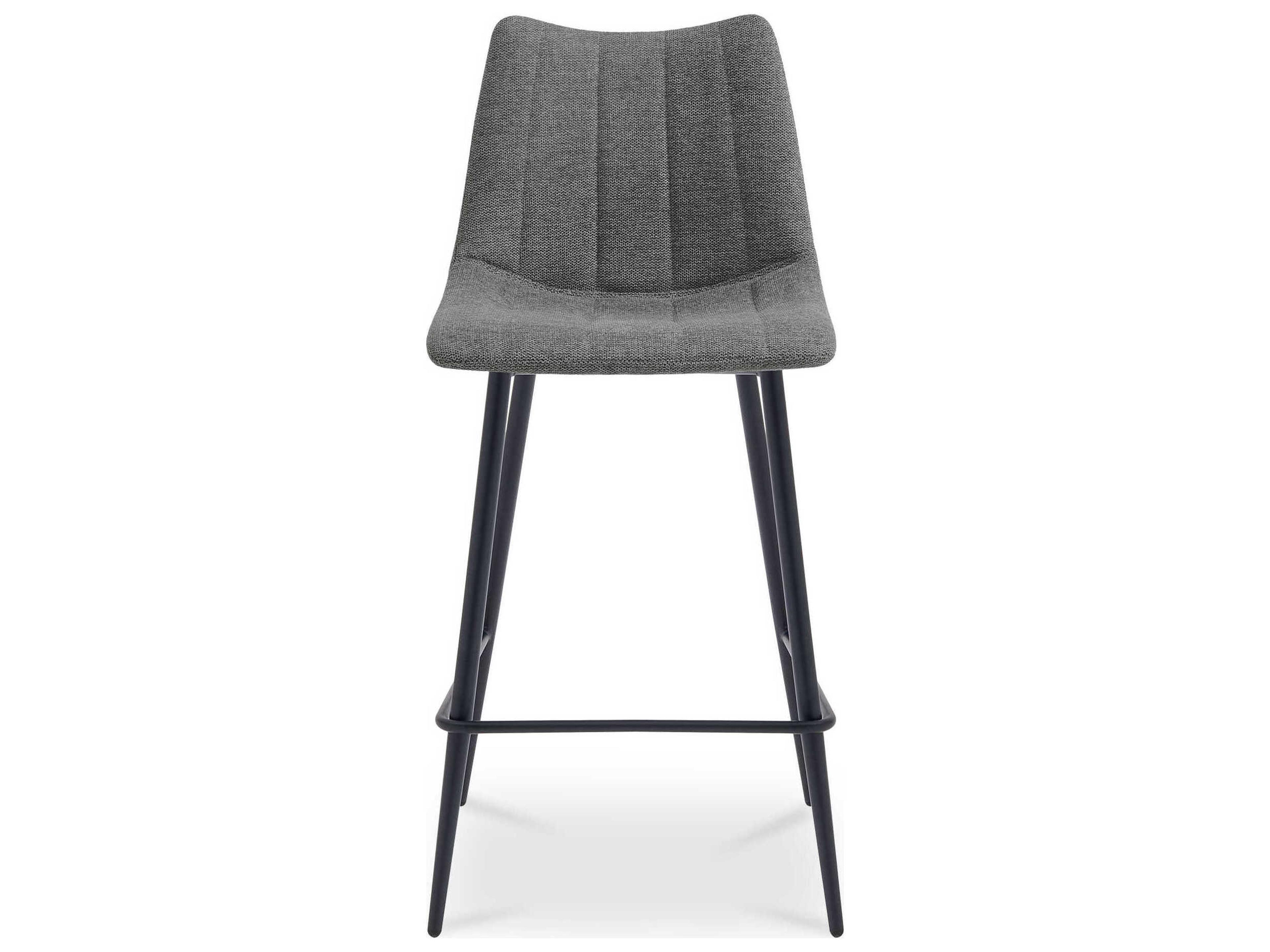 Moe's Home Alibi Dark Grey Upholstered Plywood Counter Stool Set of 2