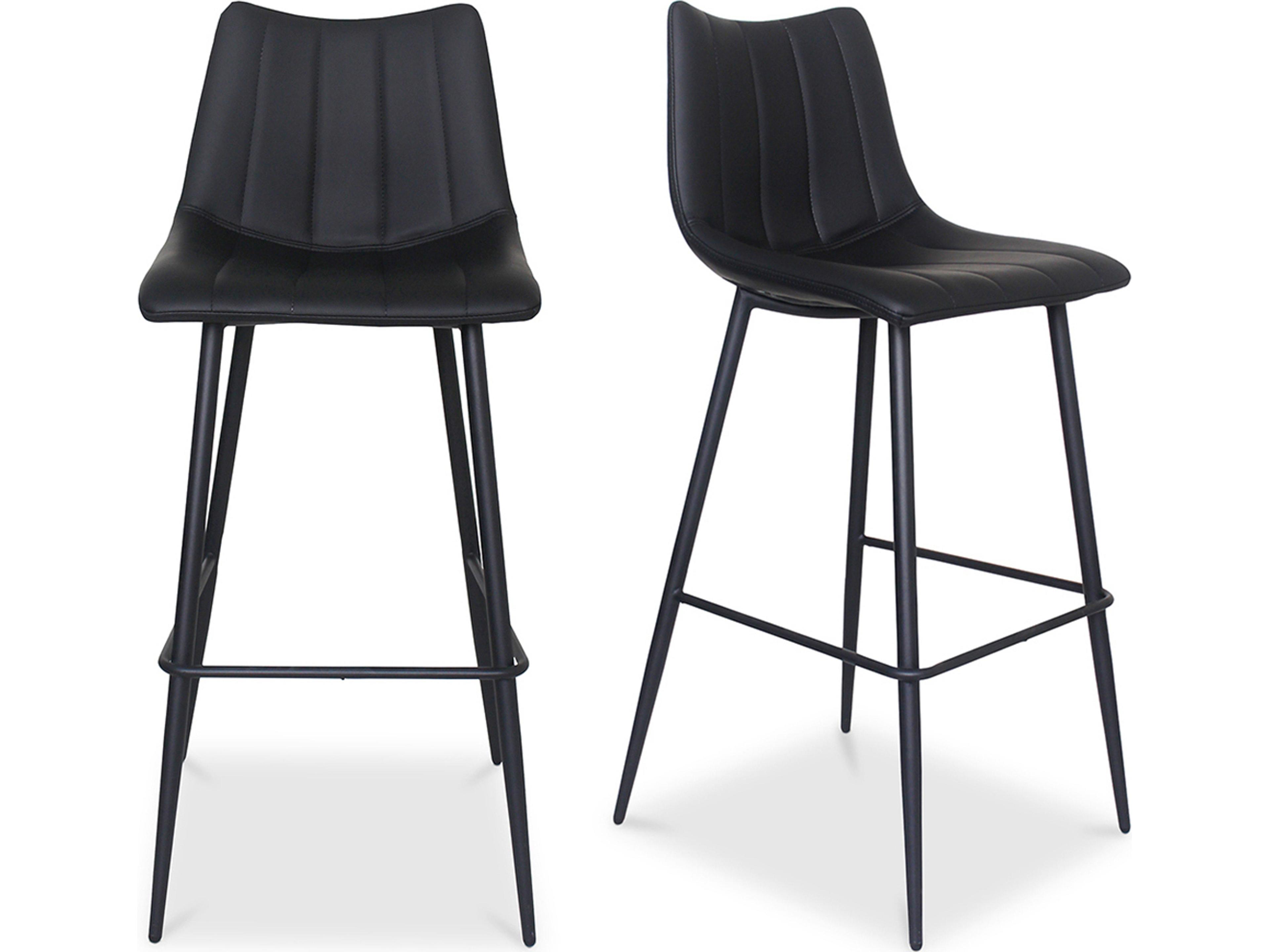 Alibi Barstool Set of Two in Matte Black