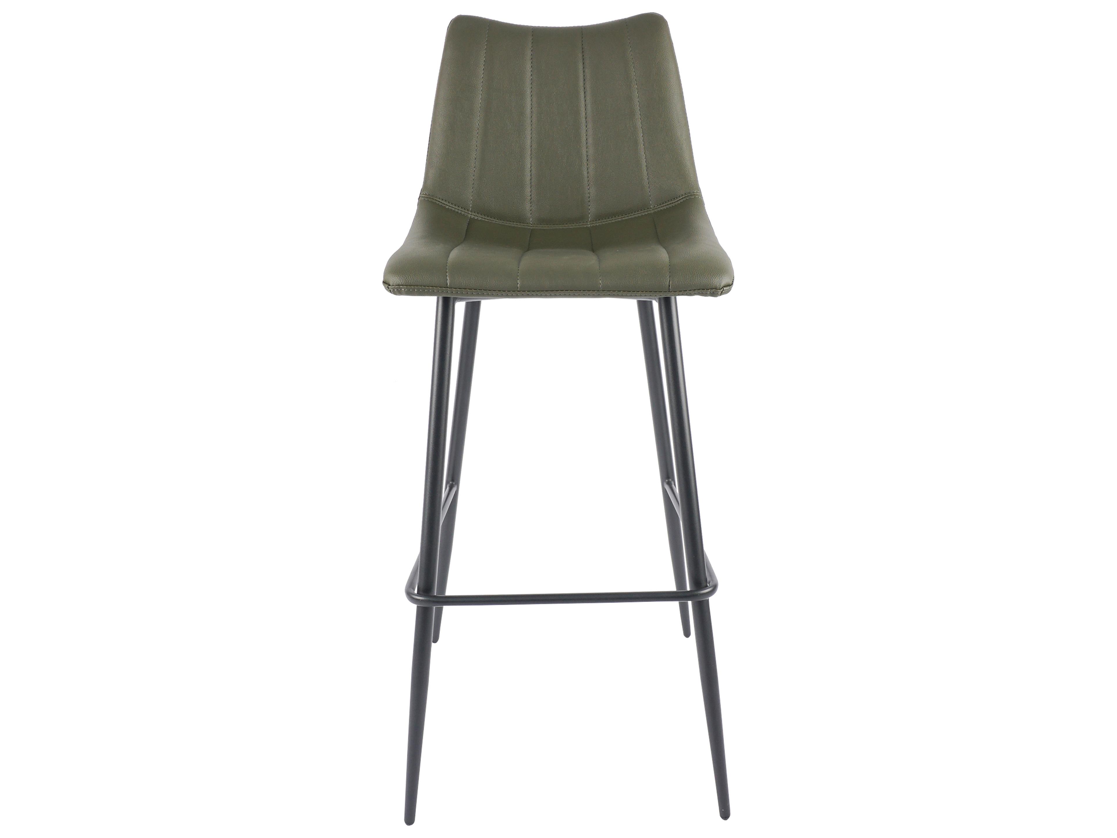 Moe's Home Alibi Leather Dark Green Bar Stool - Set of Two
