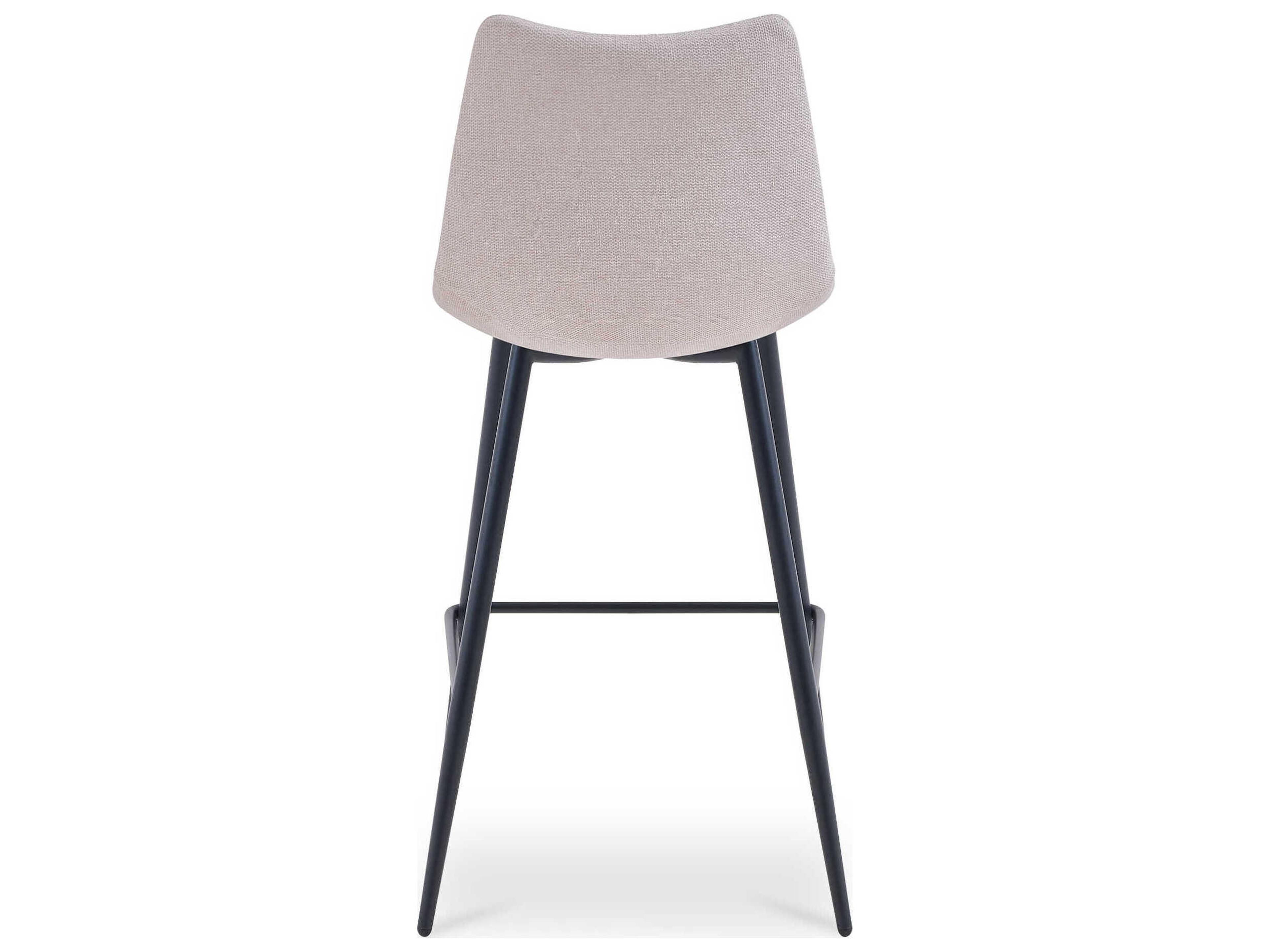 Moe's Home Alibi Beige Upholstered Plywood Bar Stool Set of 2