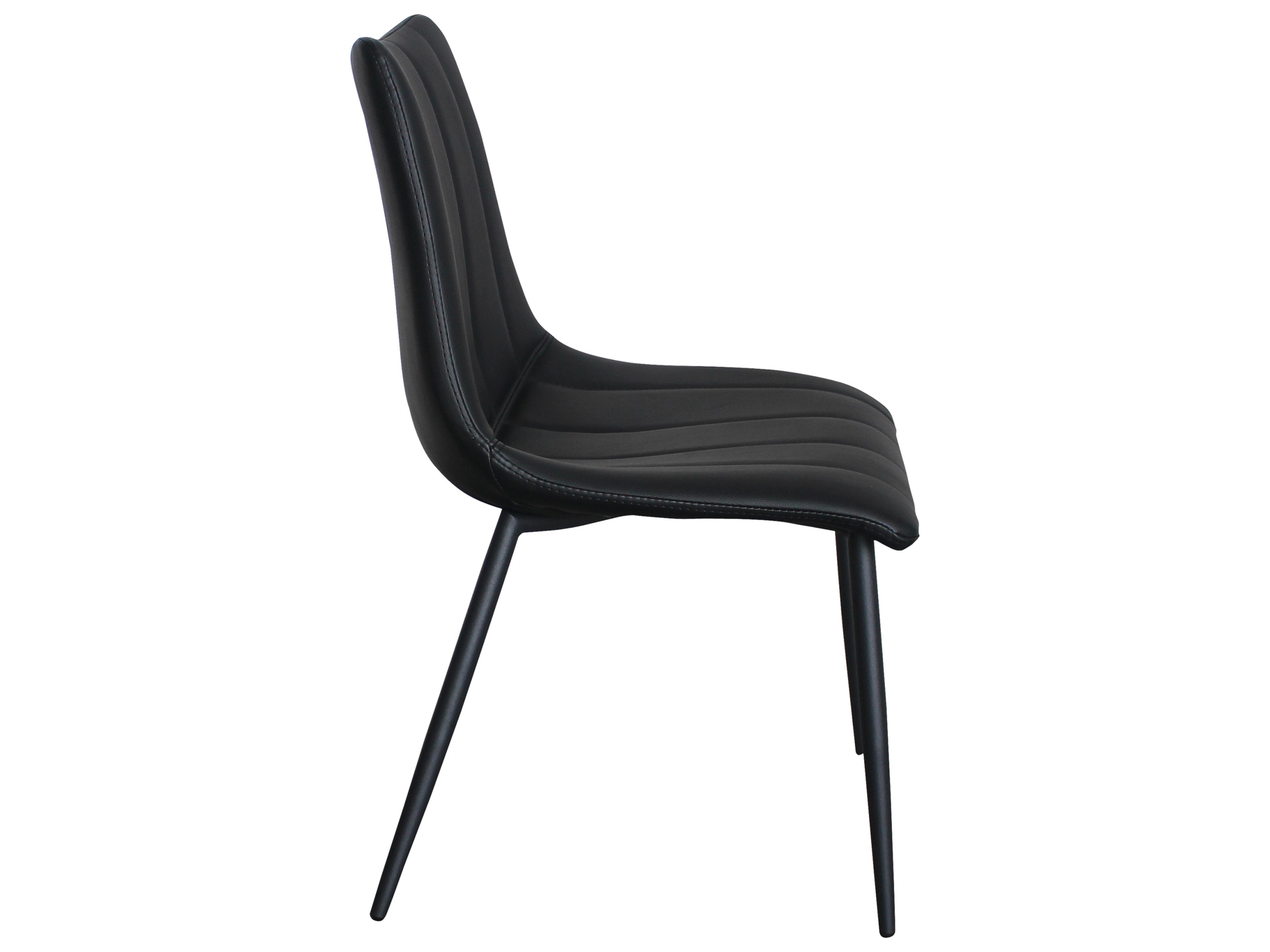 Moe's Home Alibi Ply Wood Black Faux Leather Side Dining Chair - Set of Two