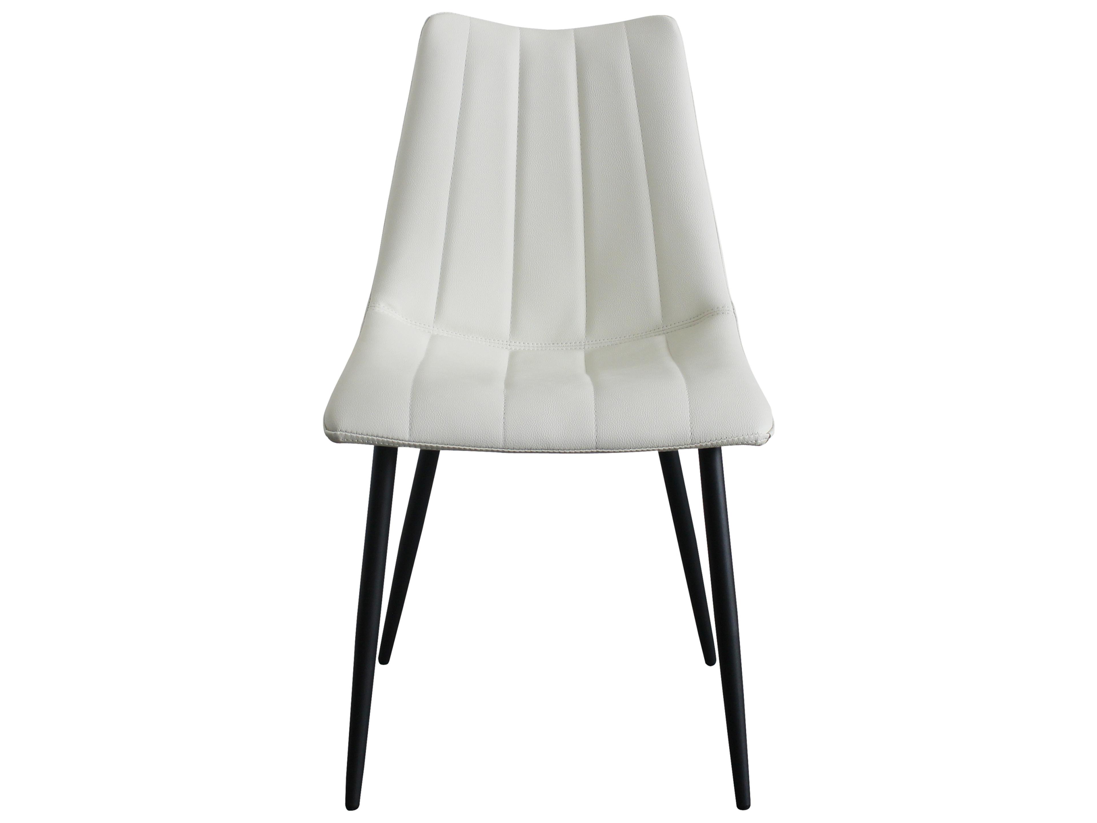 Moe's Home Alibi Ply Wood White Faux Leather Side Dining Chair - Set of Two