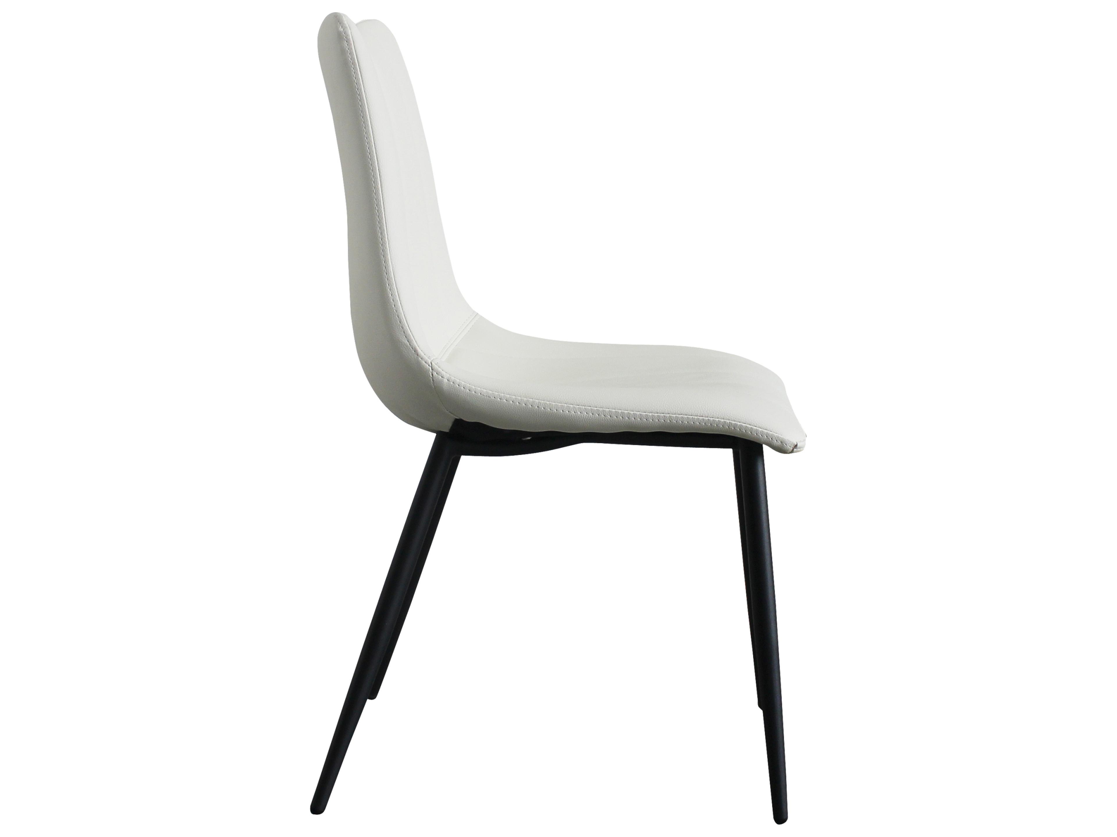 Moe's Home Alibi Ply Wood White Faux Leather Side Dining Chair - Set of Two