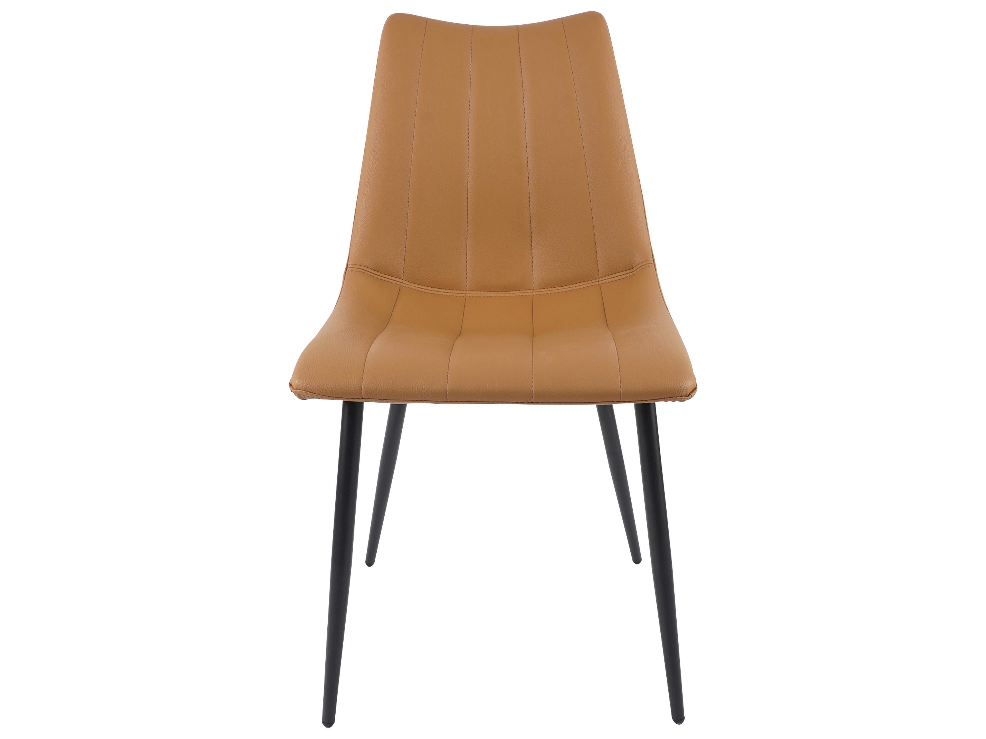 Moe's Home Alibi Leather Brown Upholstered Side Dining Chair - Set of Two