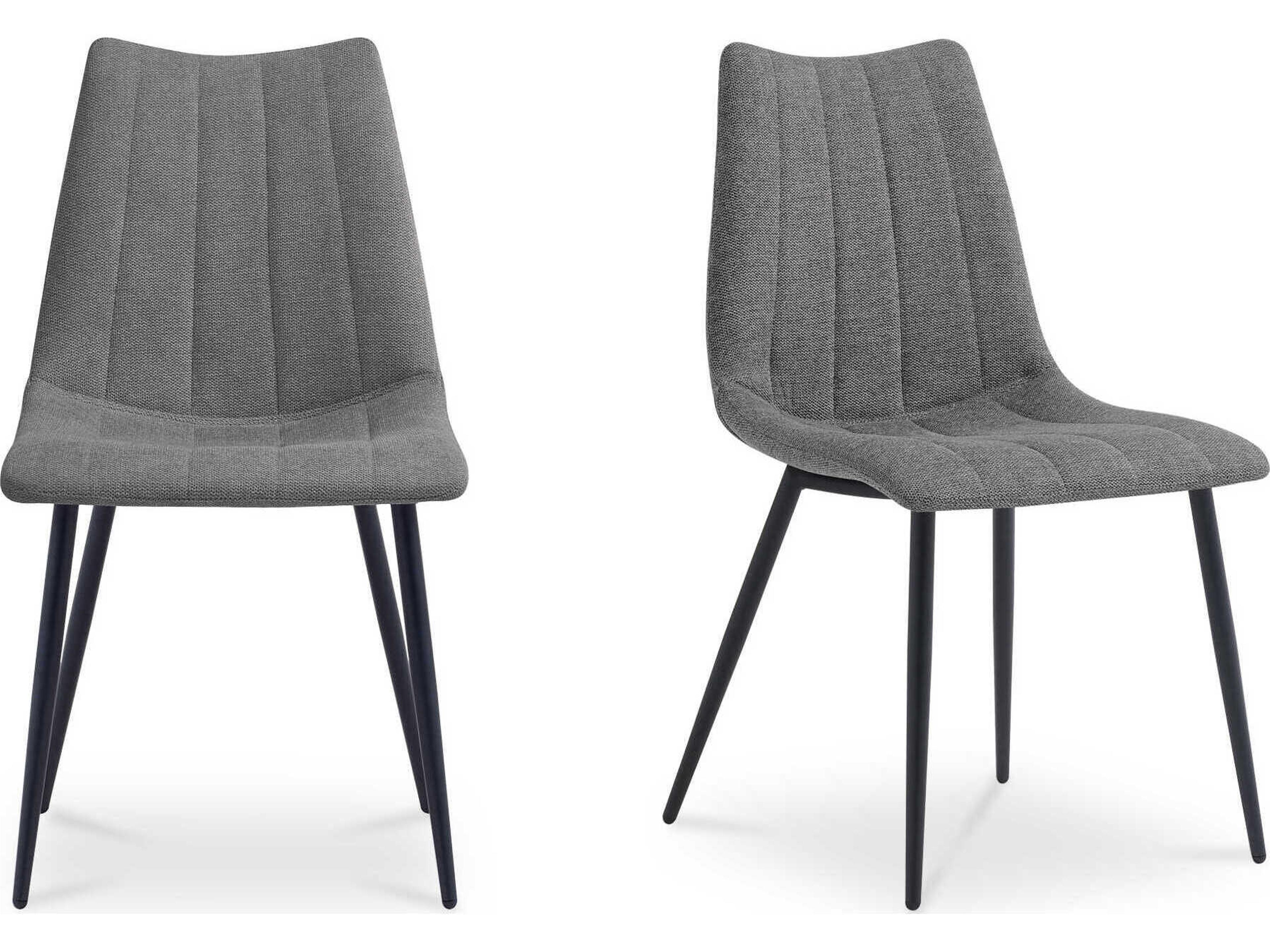 Alibi Plywood Gray Upholstered Armless Dining Chair Set of 2