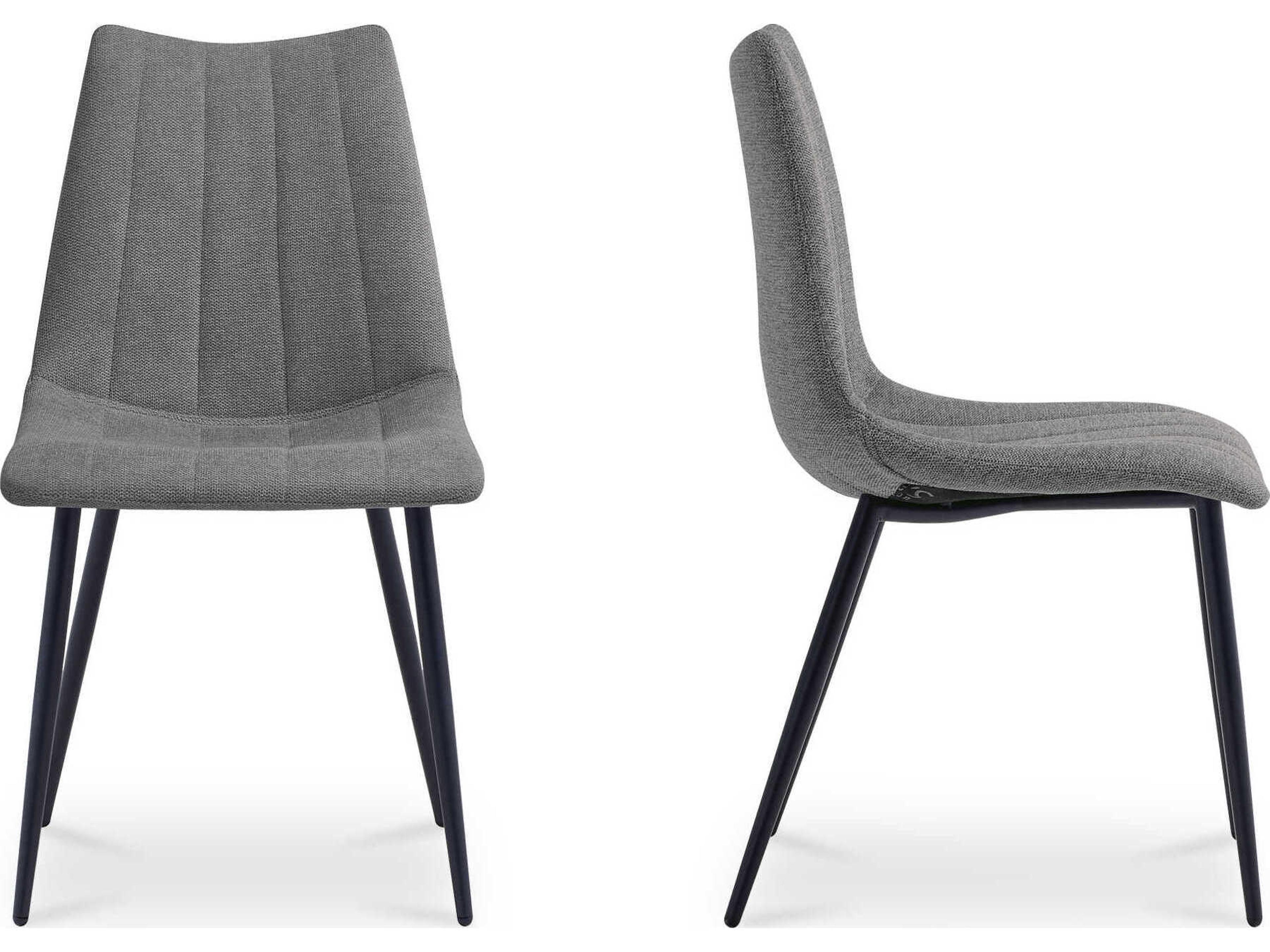 Moe's Home Alibi Plywood Gray Upholstered Armless Dining Chair Set of 2