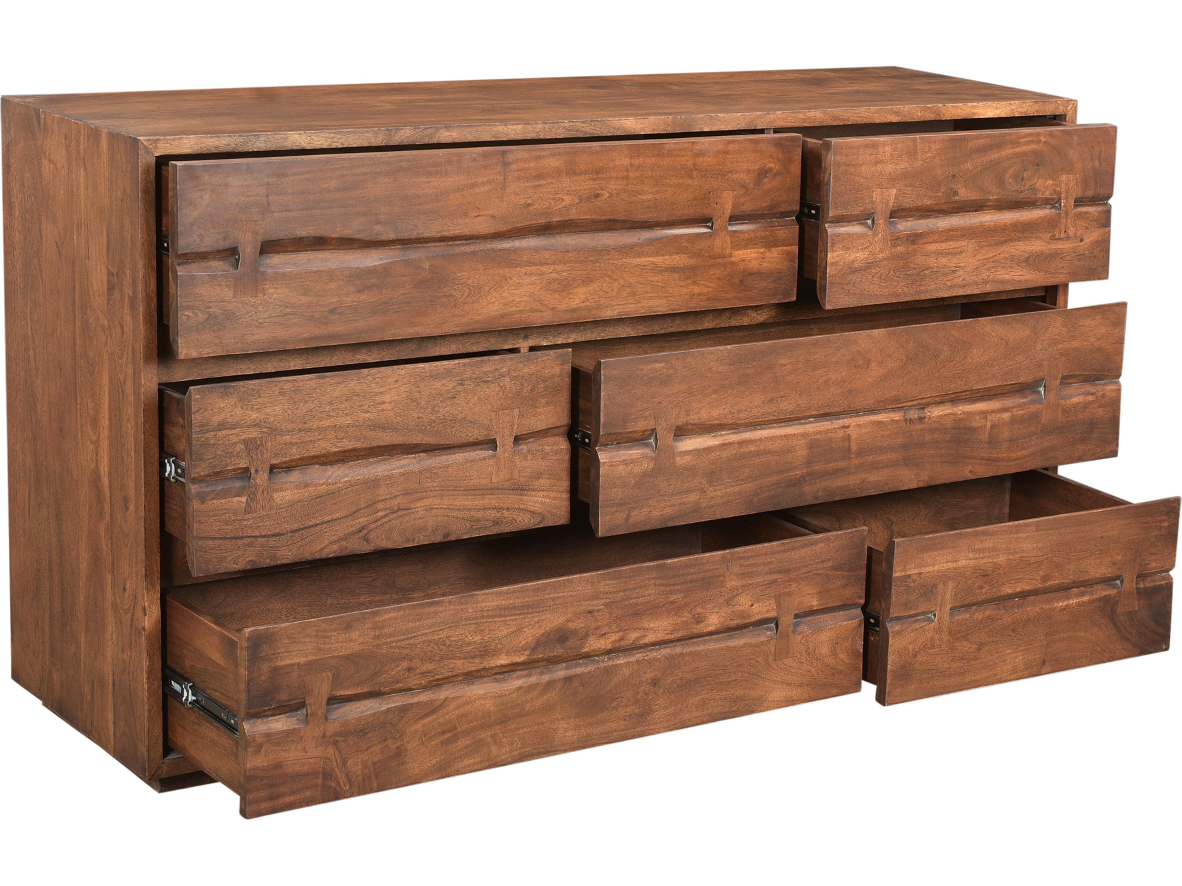 Moe's Home Madagascar 6-Drawers Acacia Wood Double Dresser