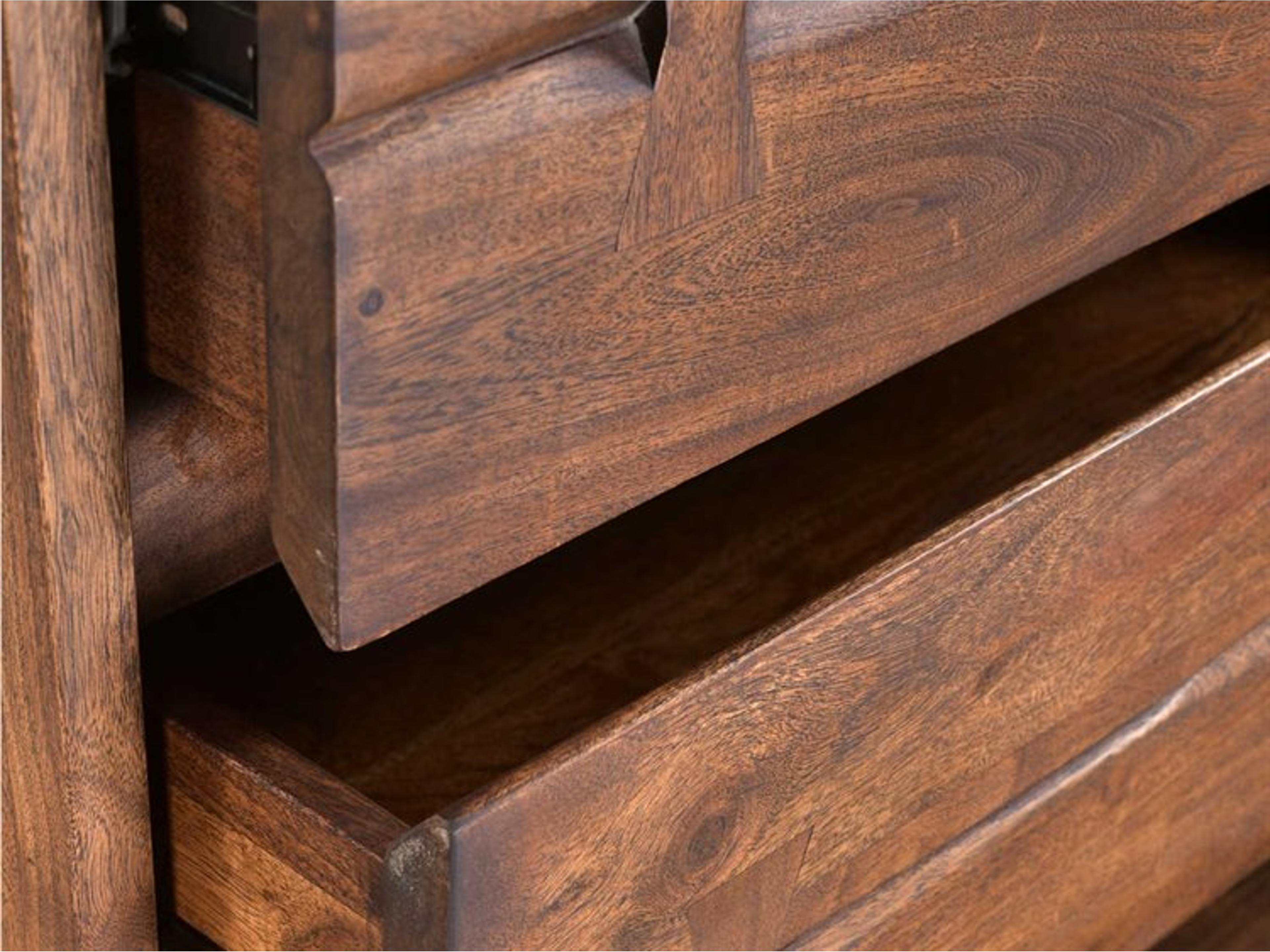 Moe's Home Madagascar 5-Drawers Brown Acacia Wood Accent Chest