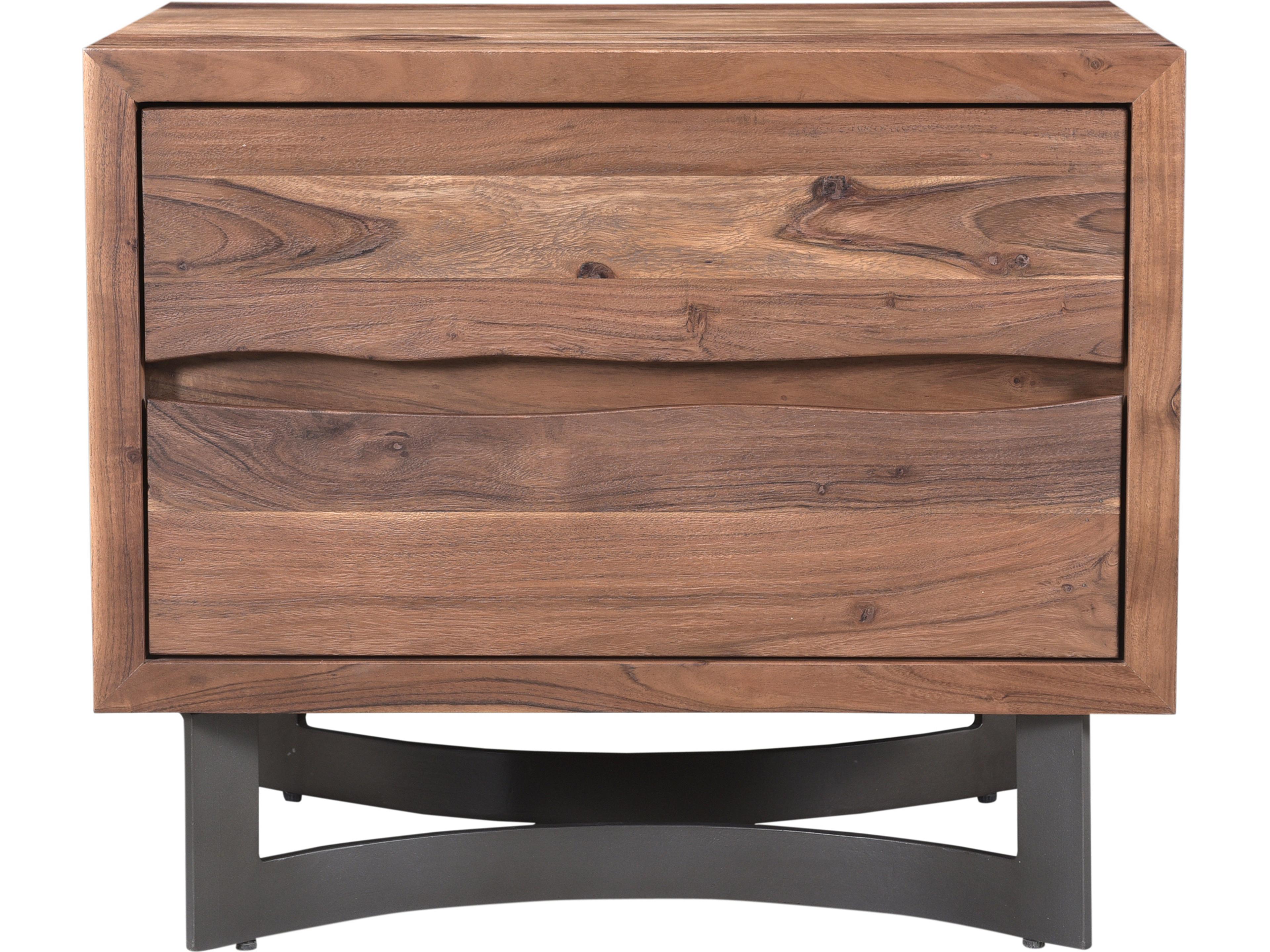 Bent Nightstand with Live Edge Drawers