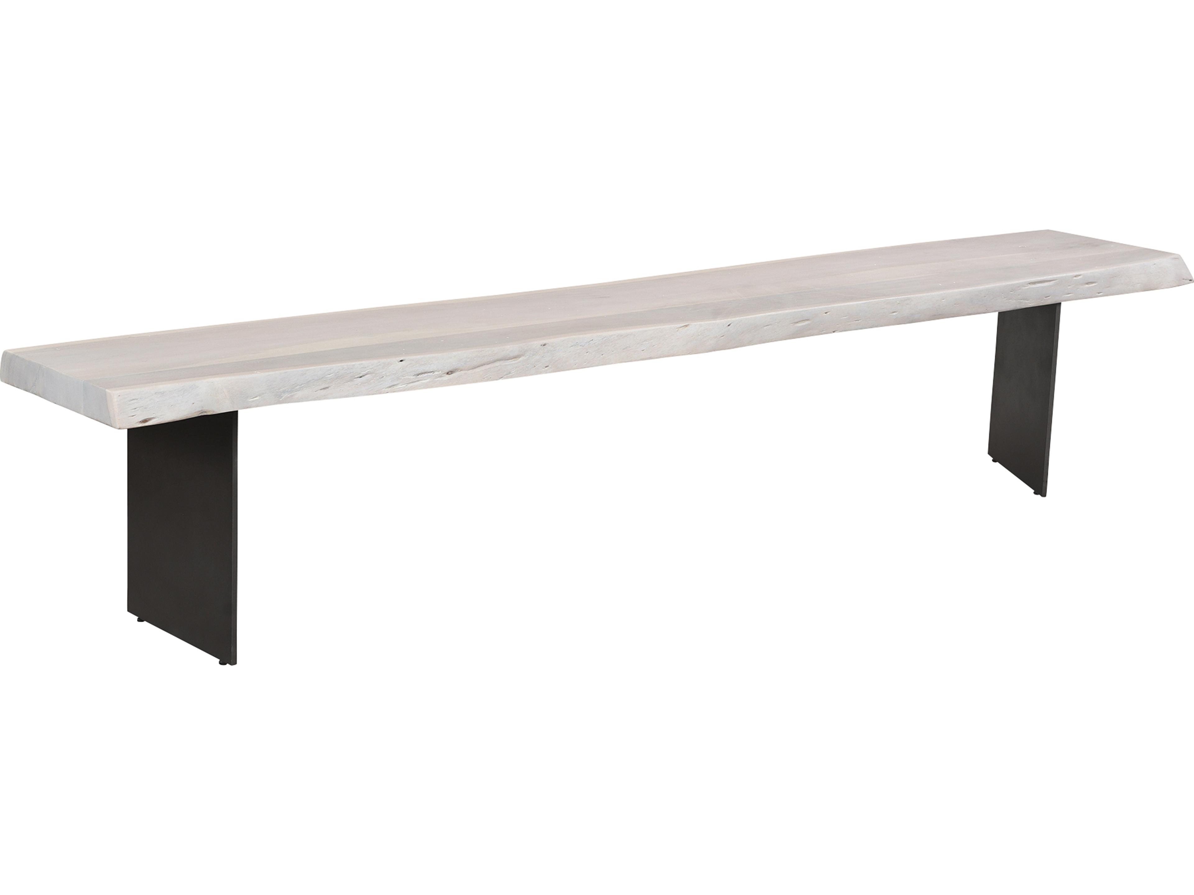 Moe's Home Evans Distressed Whitewashed Accent Bench