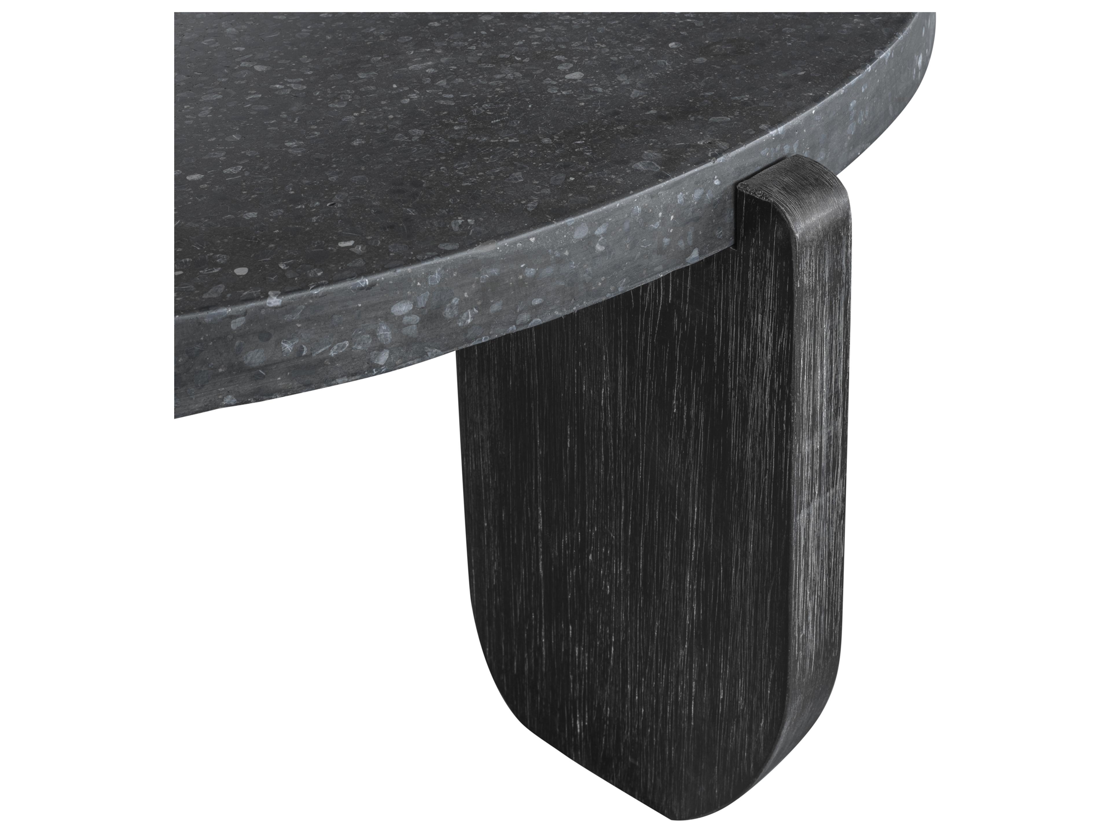 Moe's Home Wunder Round Concrete Black Coffee Table