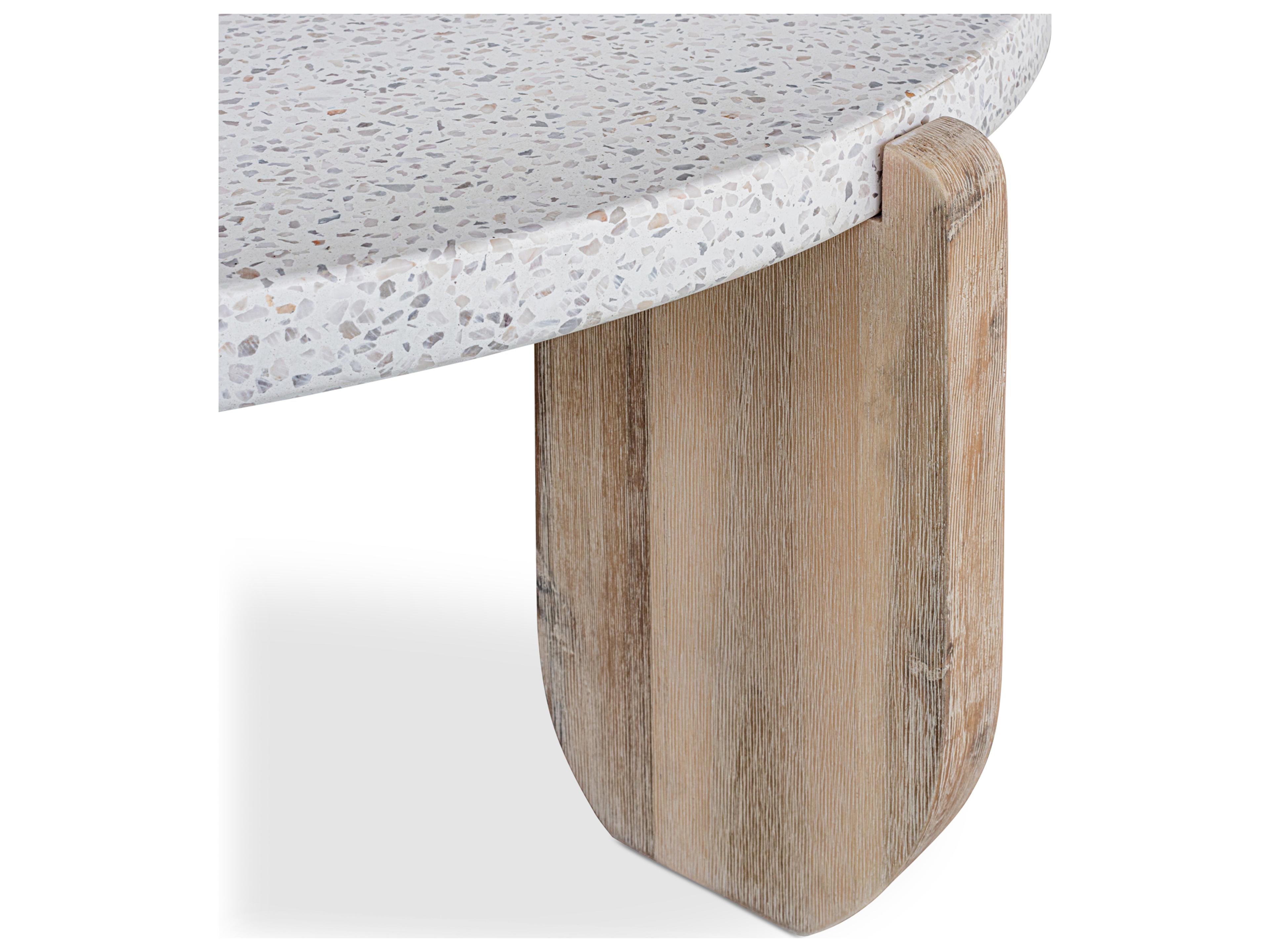 Moe's Home Wunder Round Concrete White Coffee Table