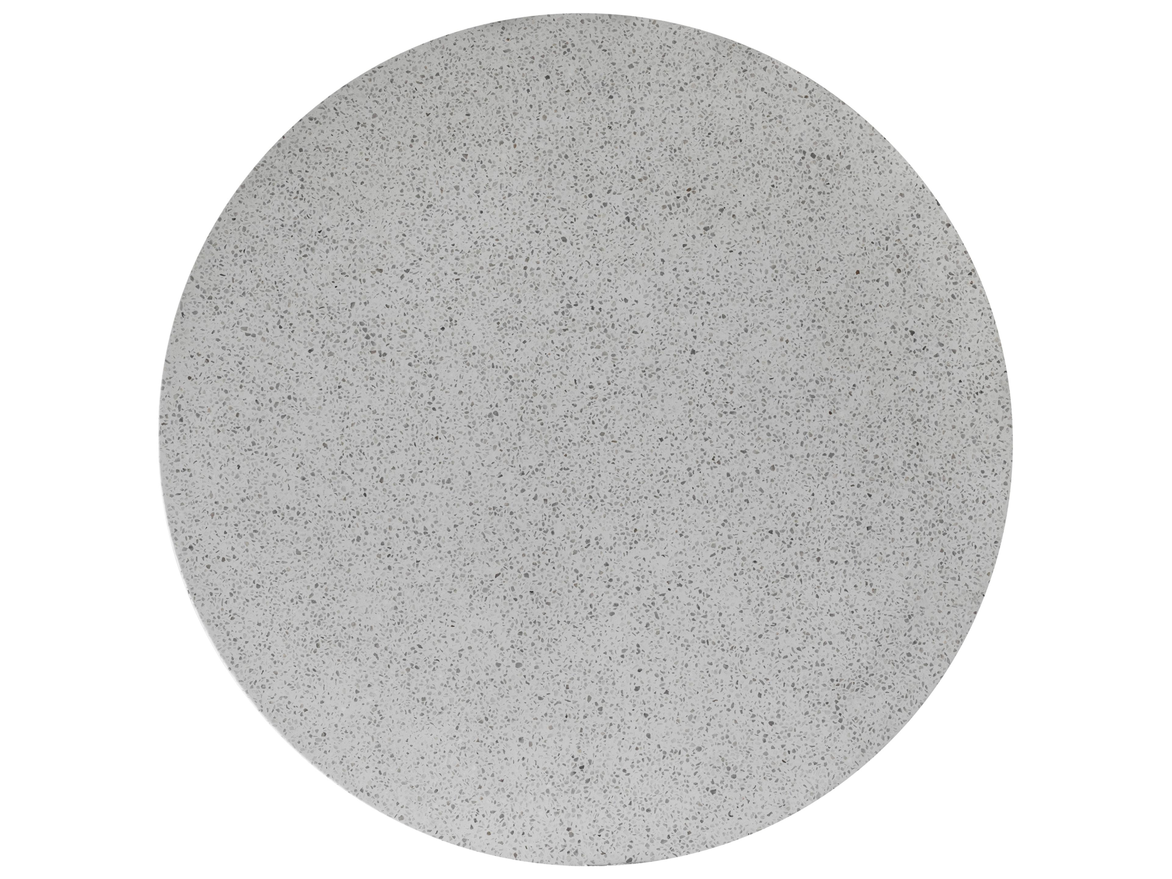 Moe's Home Mono Round Wood White Terrazo Dining Table