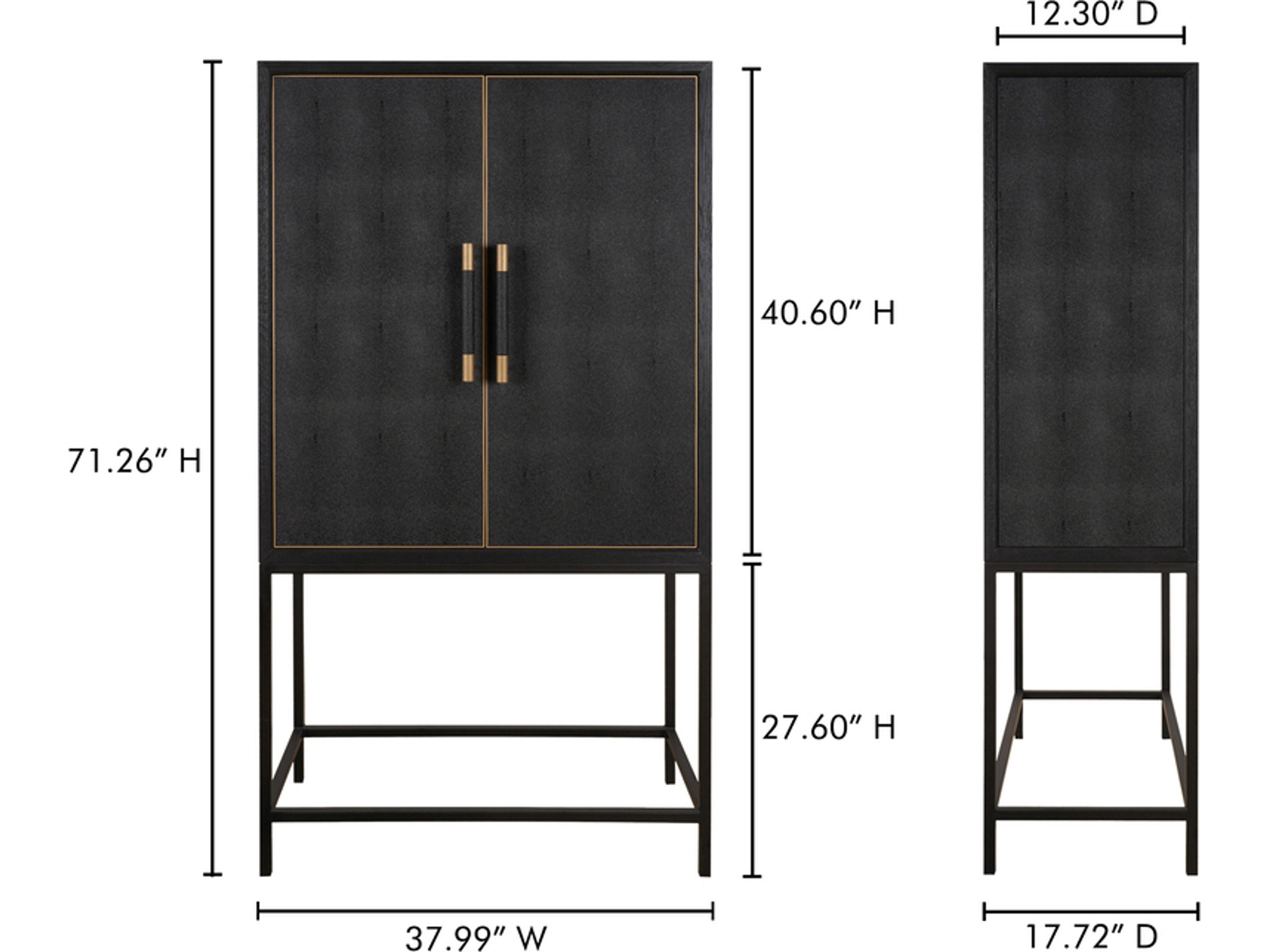 Moe's Home Mako Black Solid Wood Display Cabinet