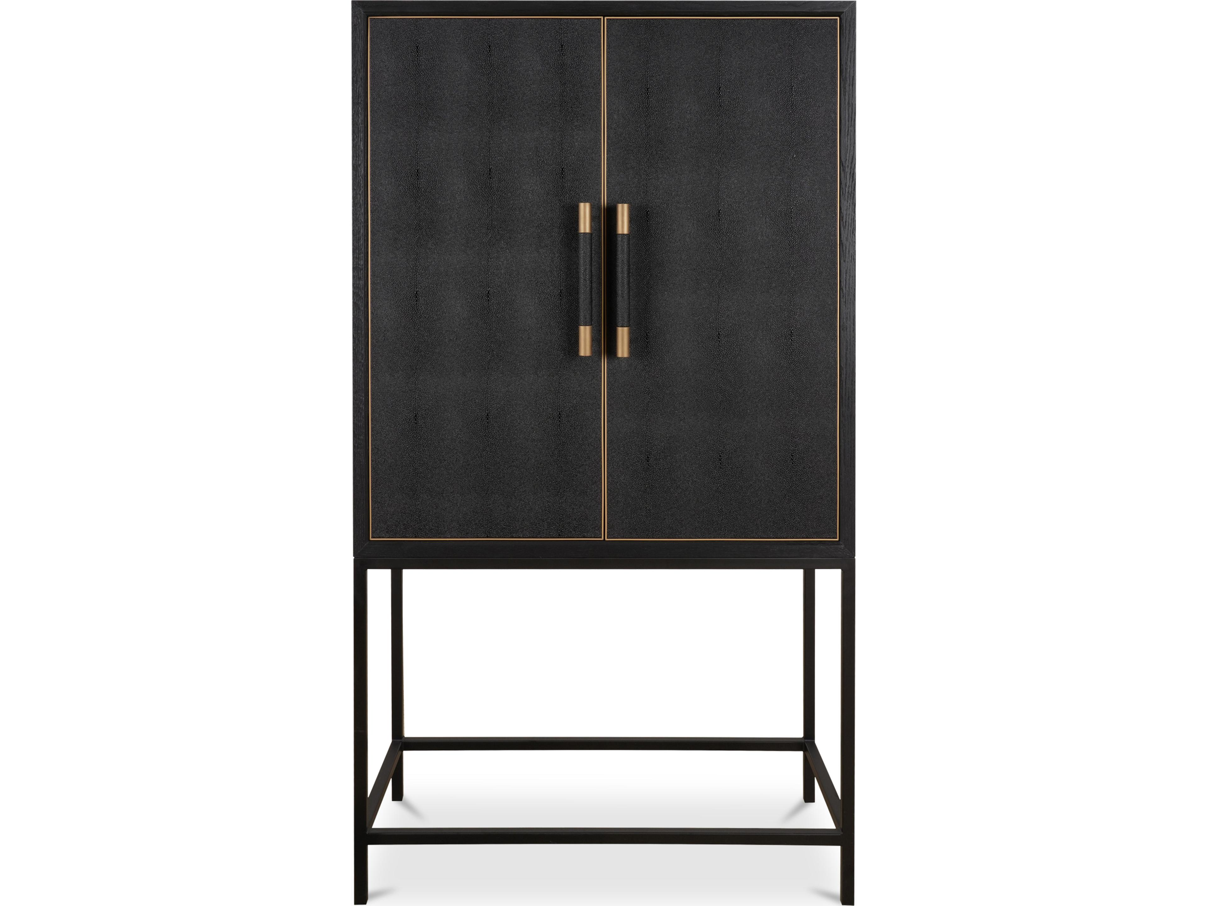 Mako Black Solid Wood Display Cabinet