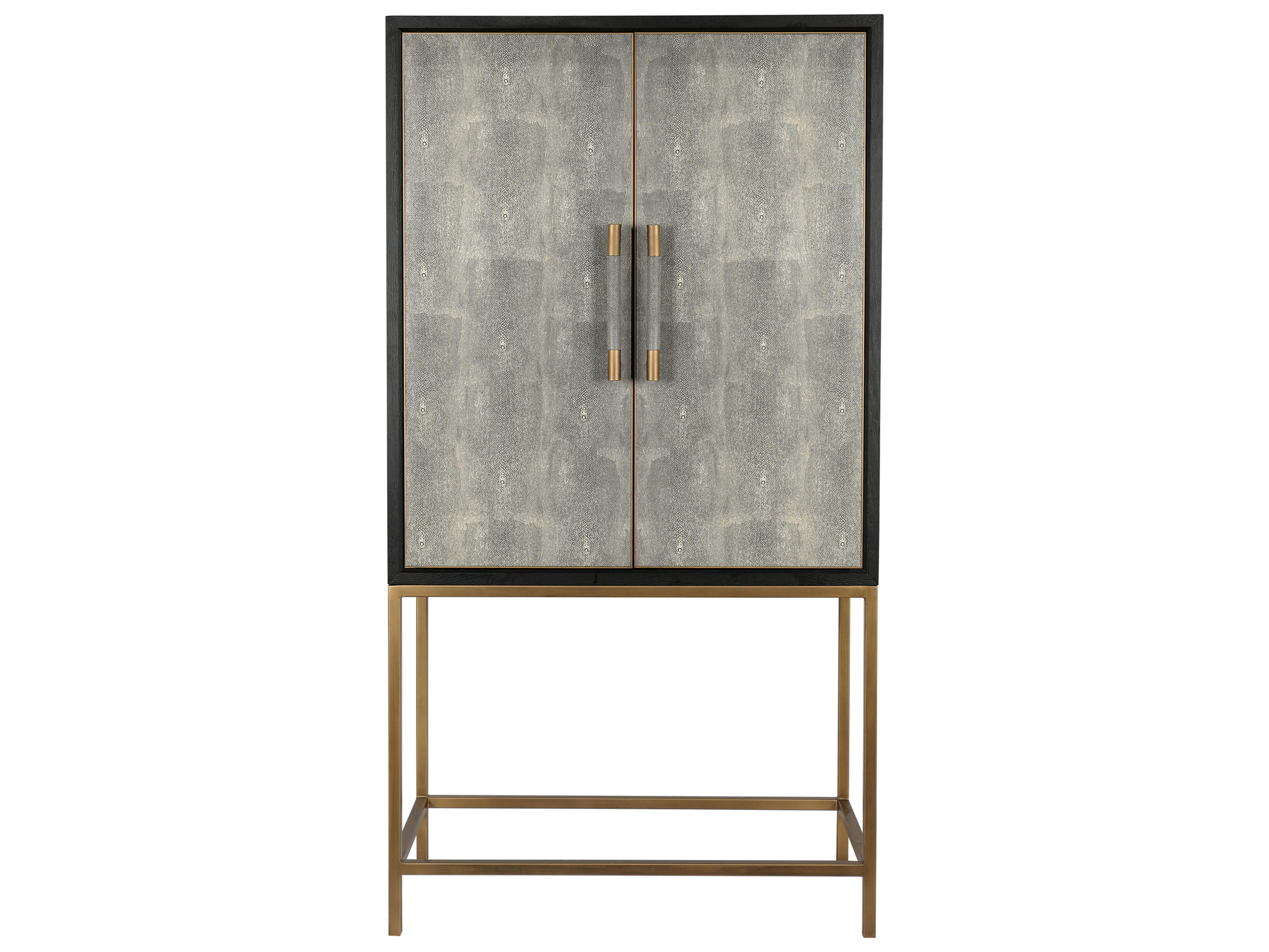 Moe's Home Mako Oak Wood Grey Bar Cabinet