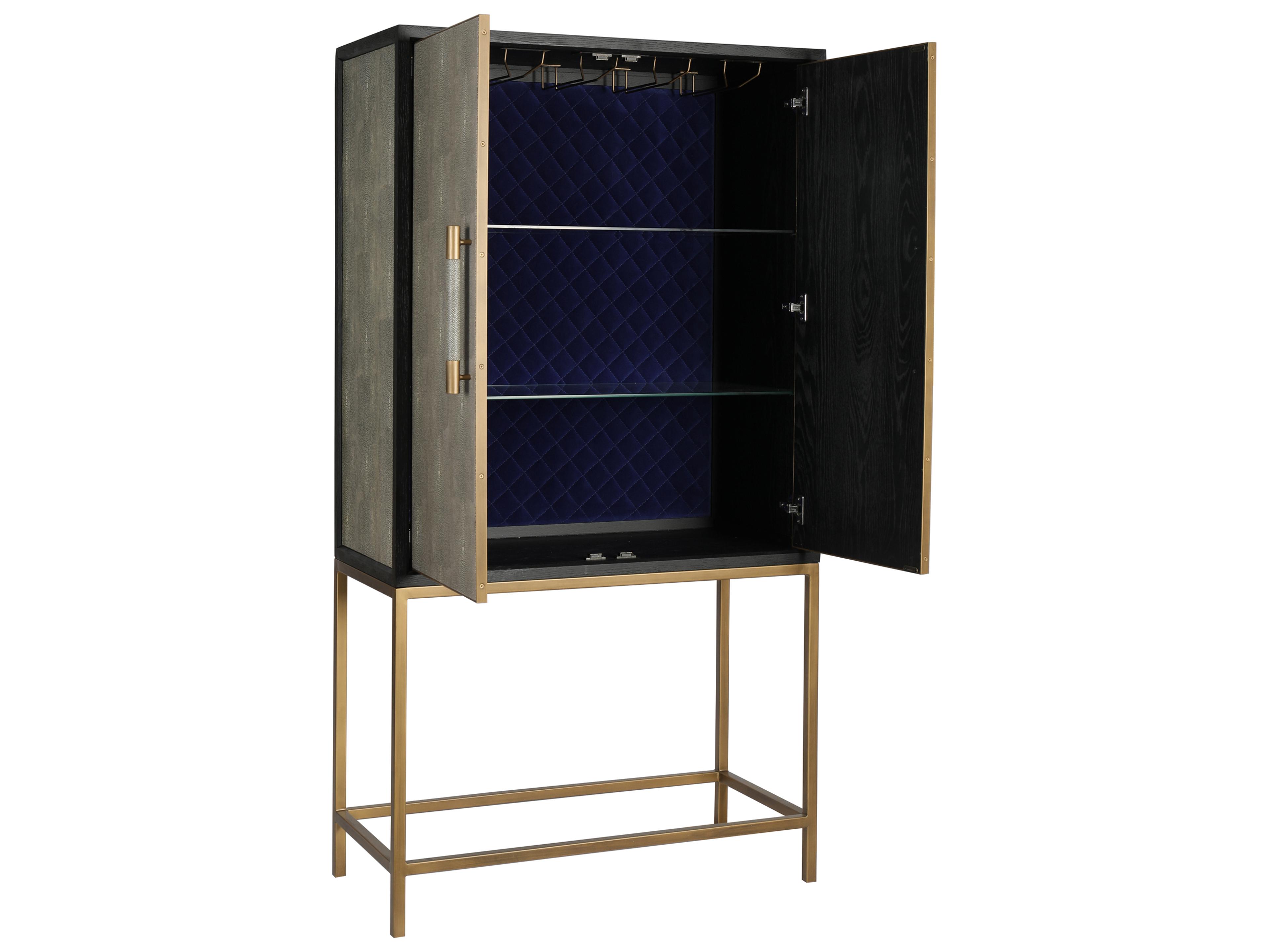 Moe's Home Mako Oak Wood Grey Bar Cabinet