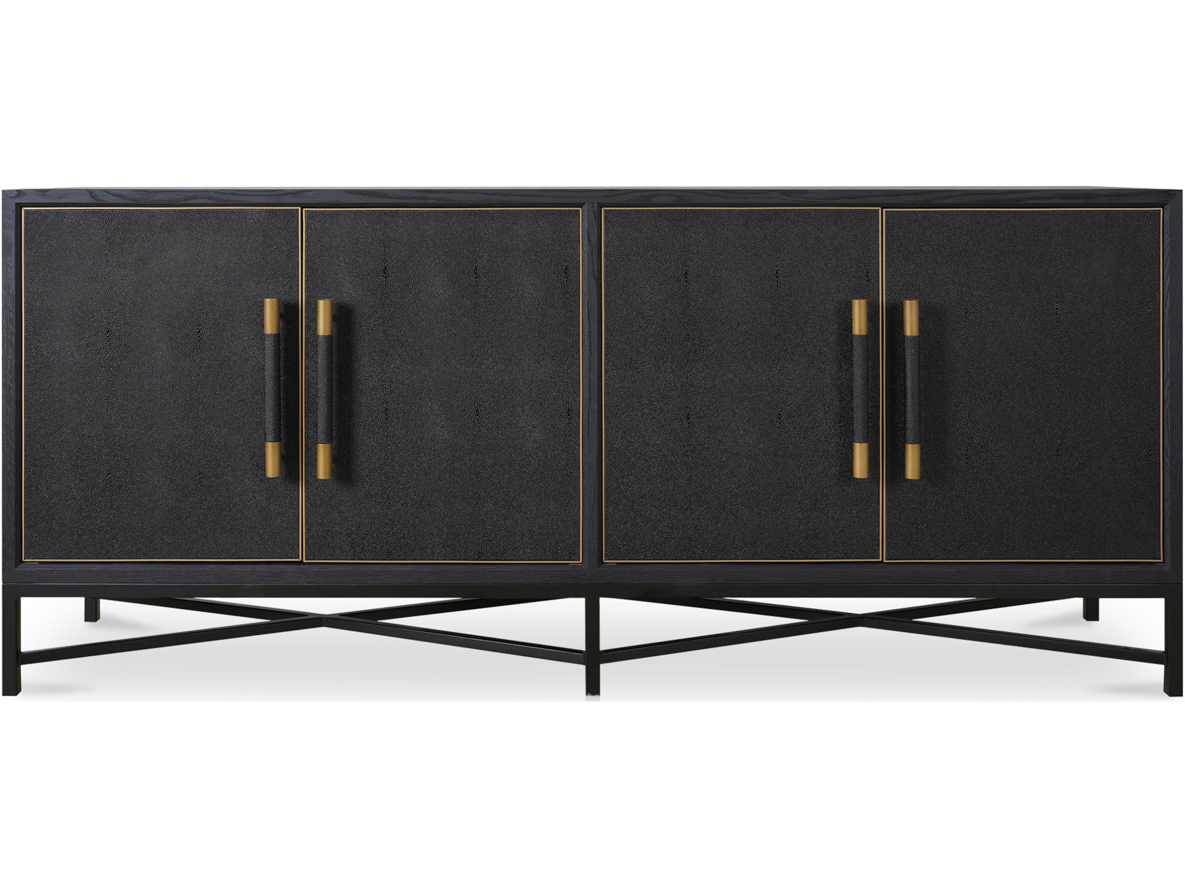 Mako Sideboard Black Oak and Vegan Leather