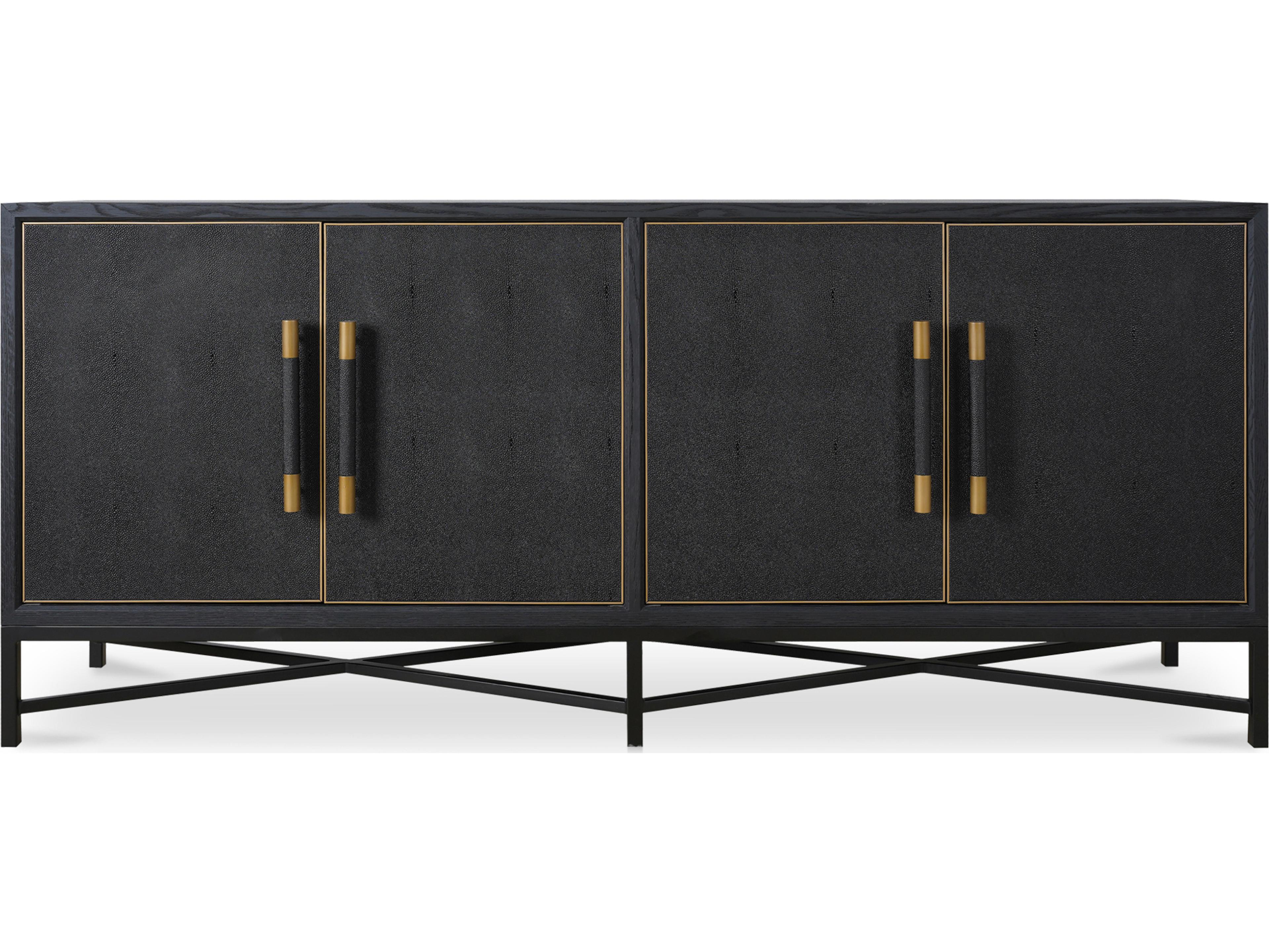 Moe's Home Mako 76" Oak Wood Black Sideboard
