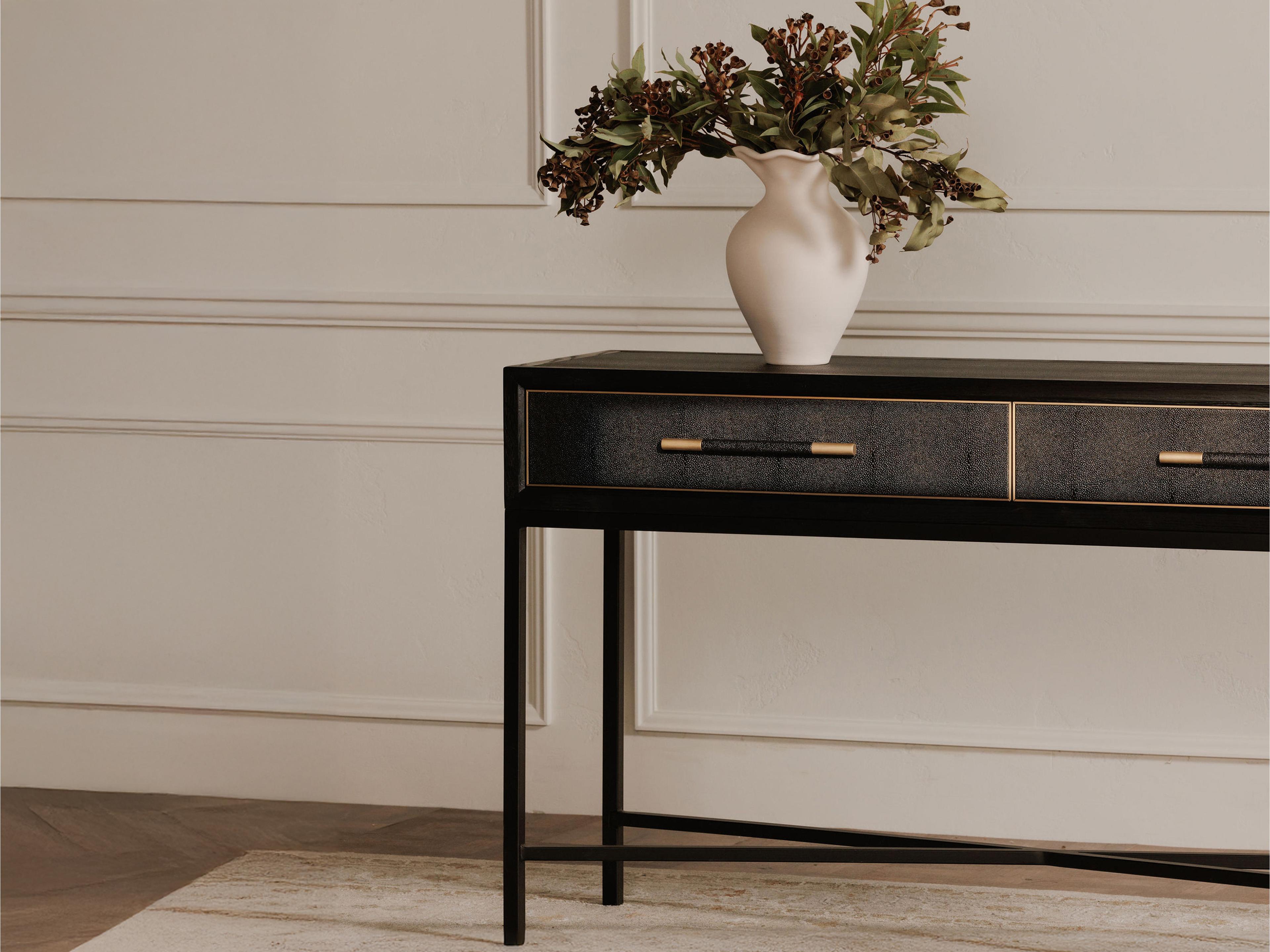 Moe's Home Mako  Black Rectangular Wood Console Table