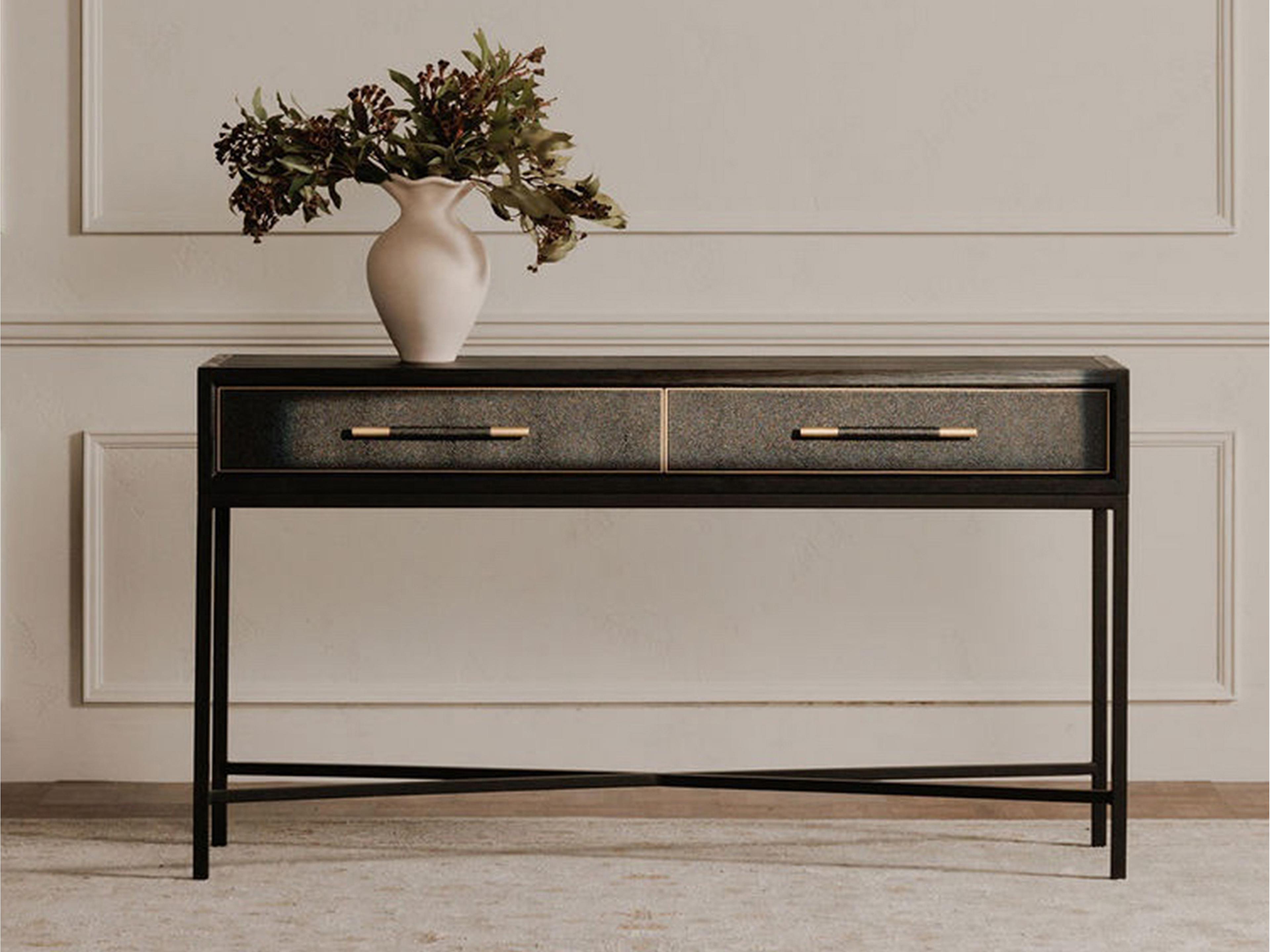 Moe's Home Mako  Black Rectangular Wood Console Table