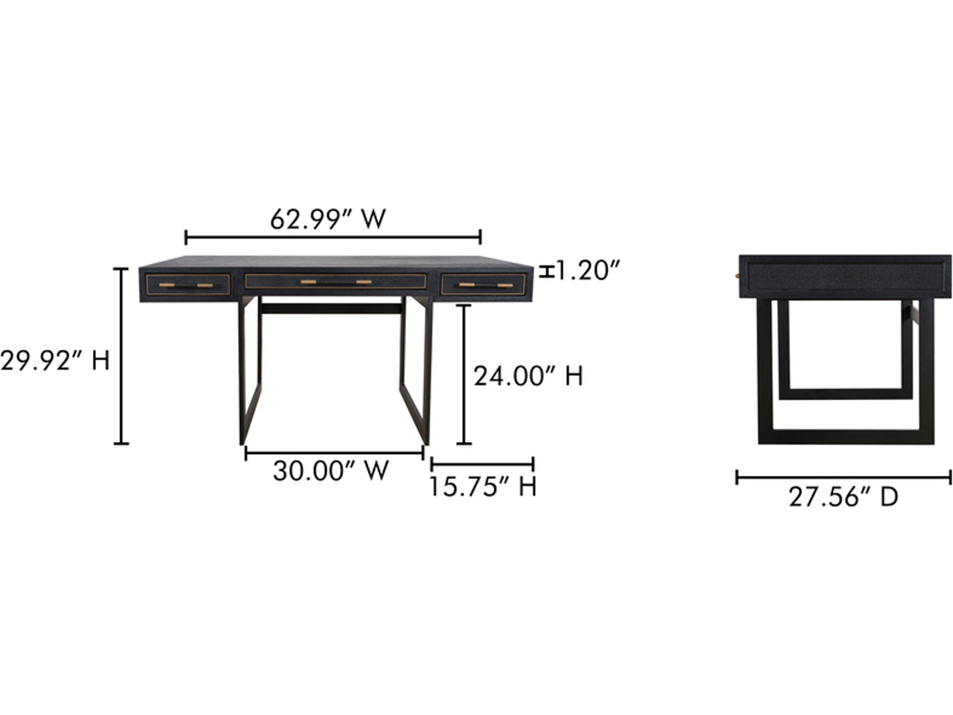 Moe's Home Mako Black Solid Wood Writing Desk