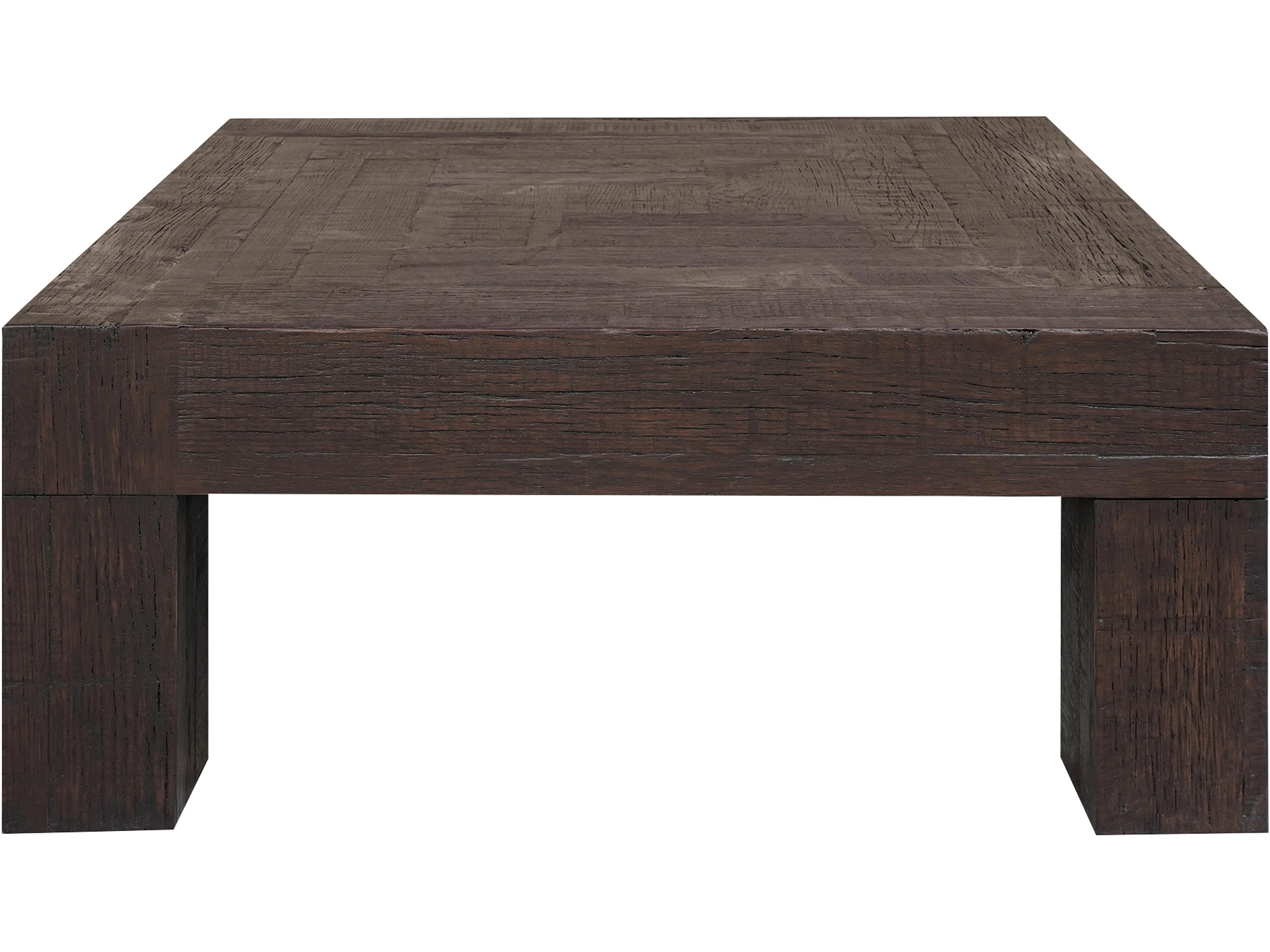 Evander Square Wood Rustic Brown Coffee Table