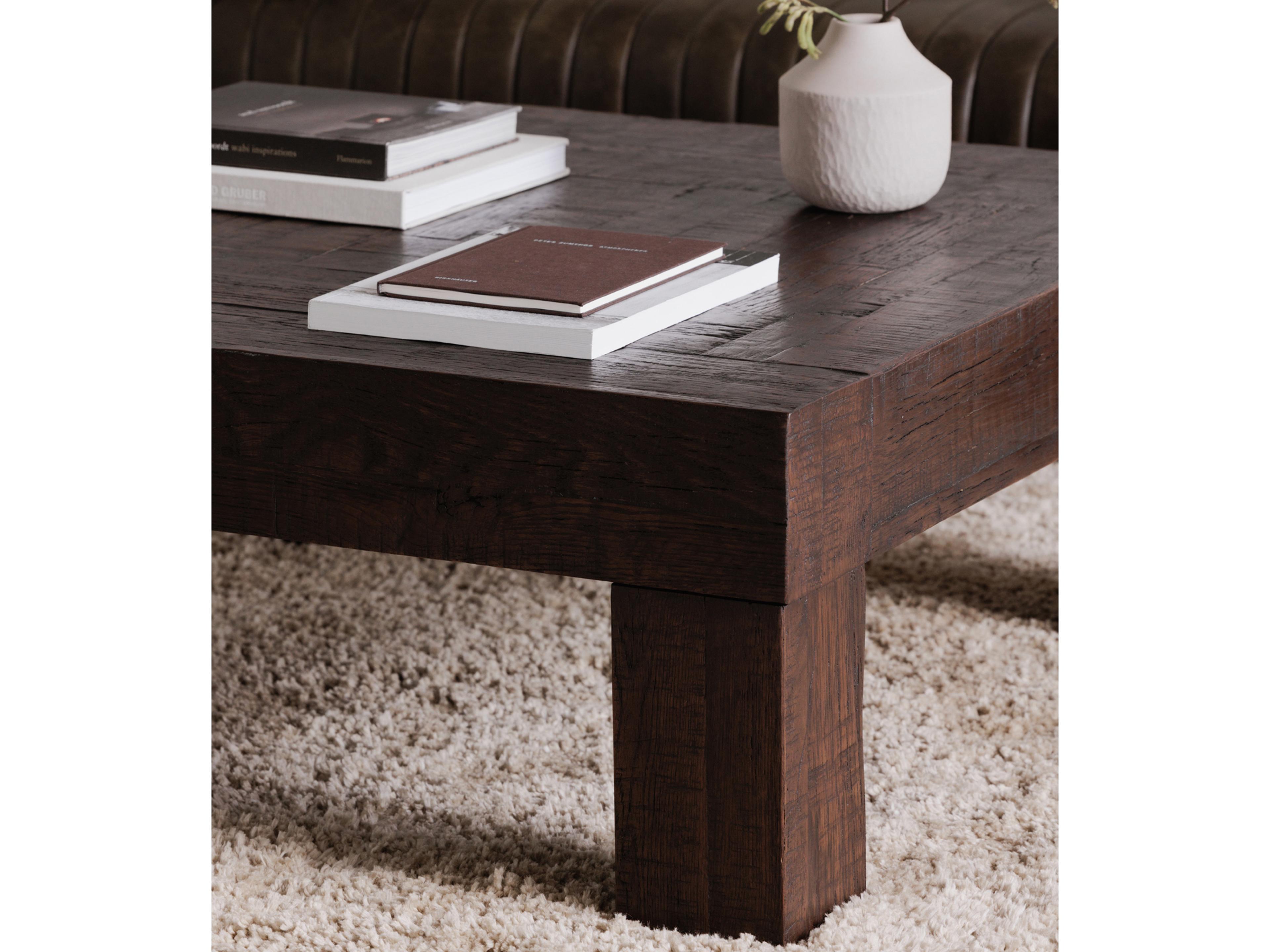 Moe's Home Evander Square Wood Rustic Brown Coffee Table