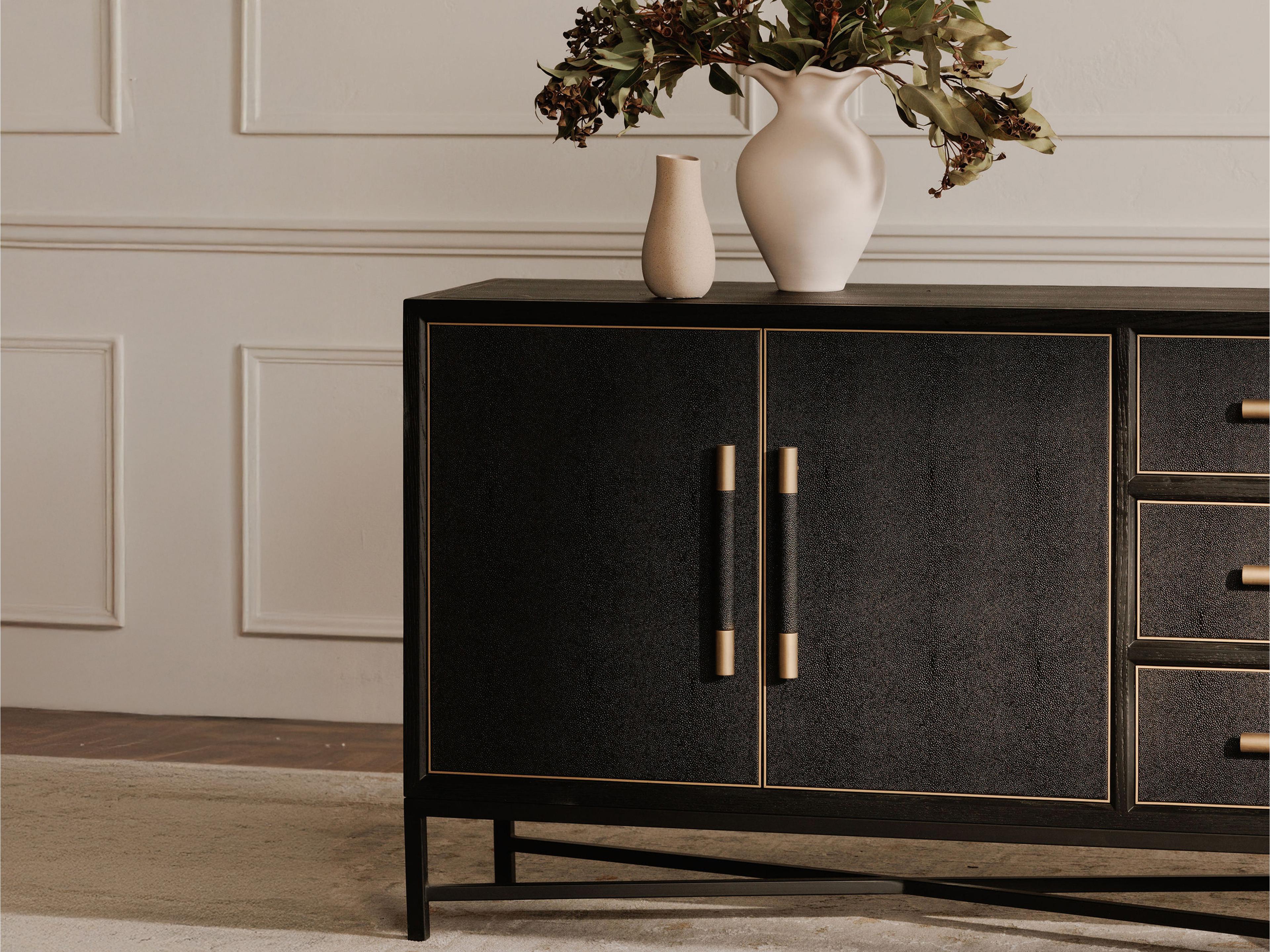 Moe's Home Mako 100" Black Wood Large Sideboard