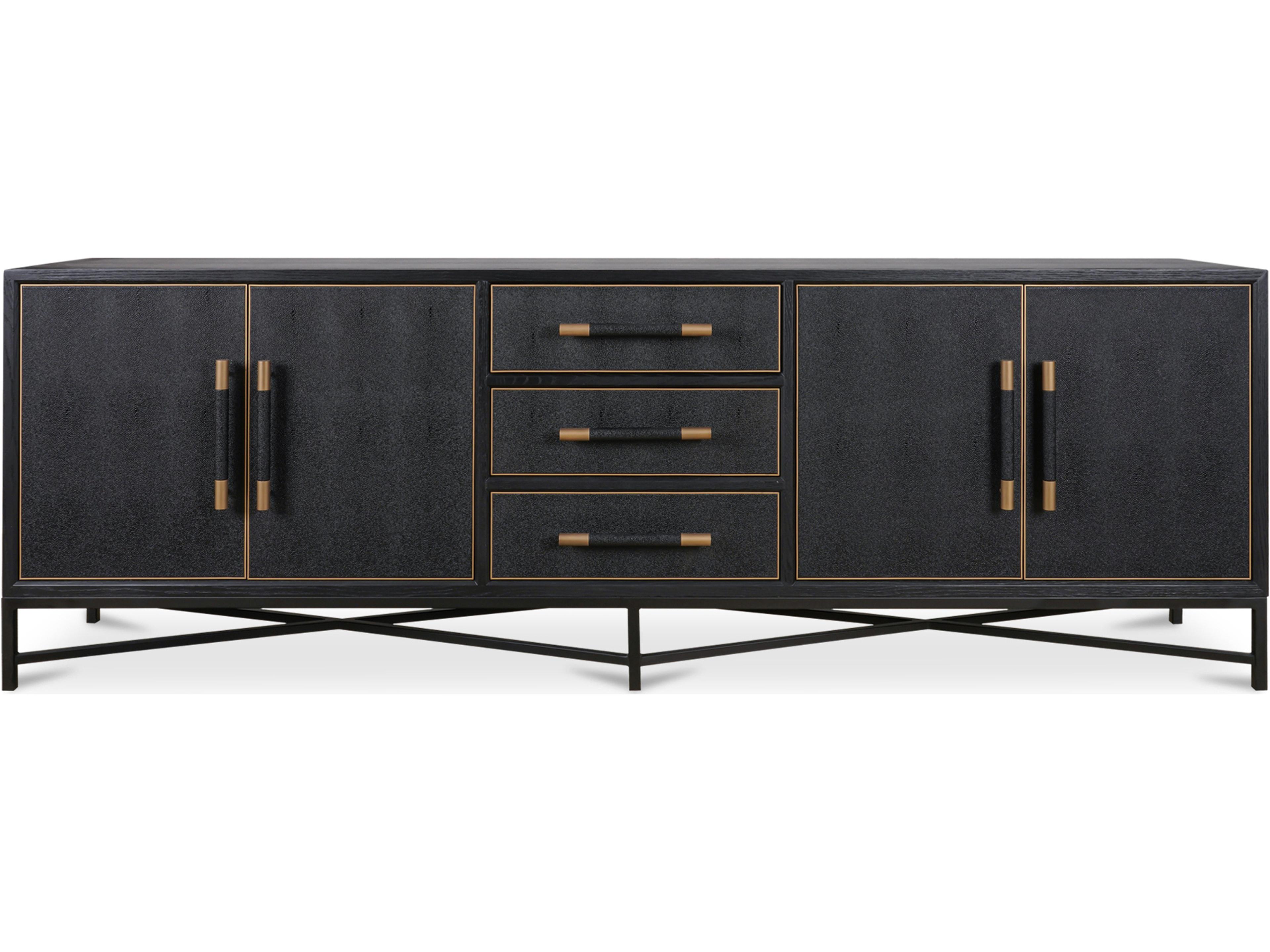 Mako Large Sideboard Black Oak and Vegan Shagreen