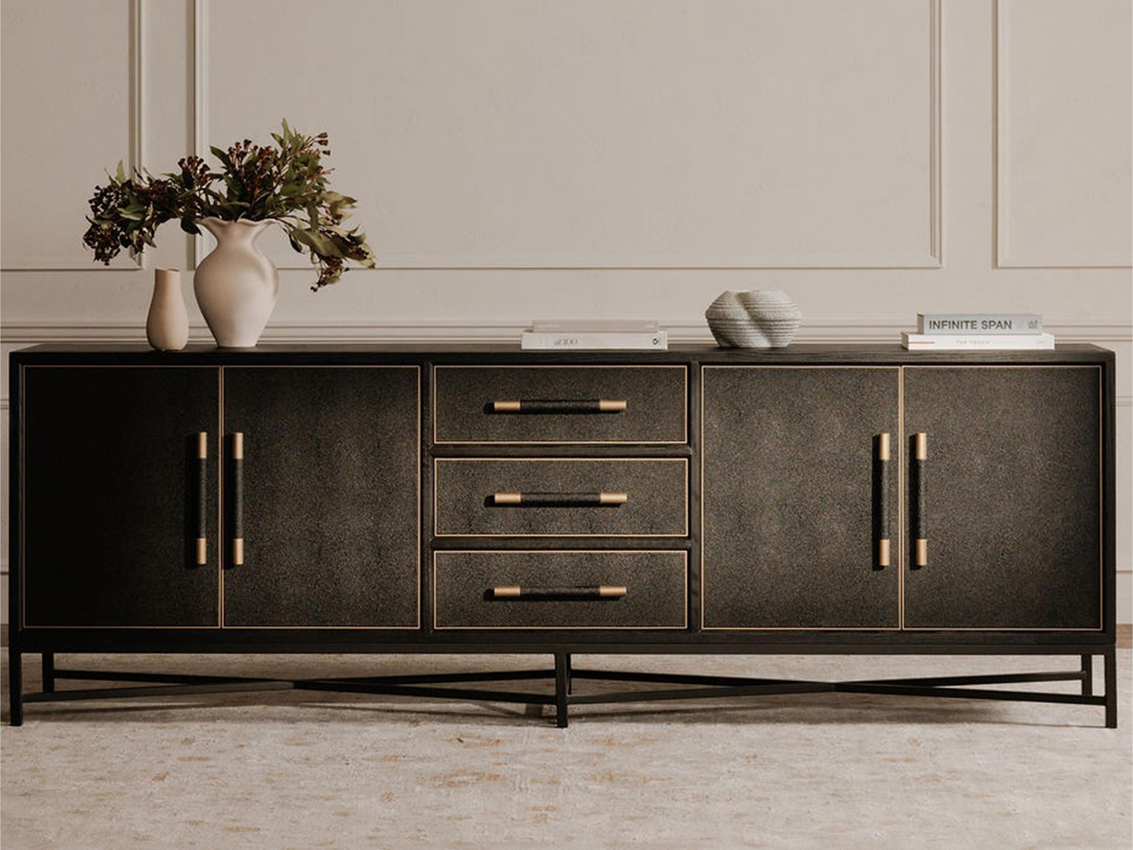 Moe's Home Mako 100" Black Wood Large Sideboard