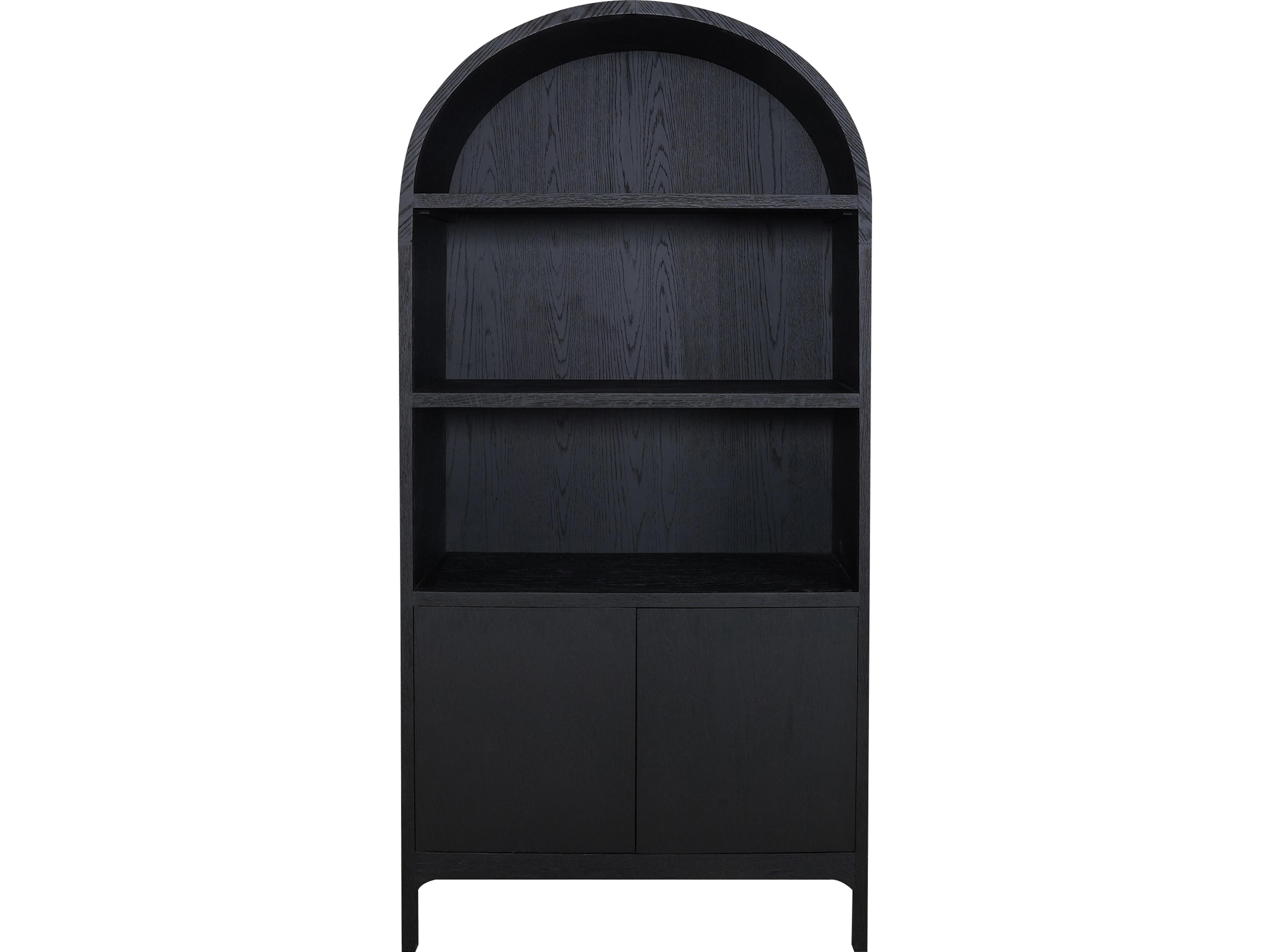 Wilde Oak Wood Black Display Cabinet