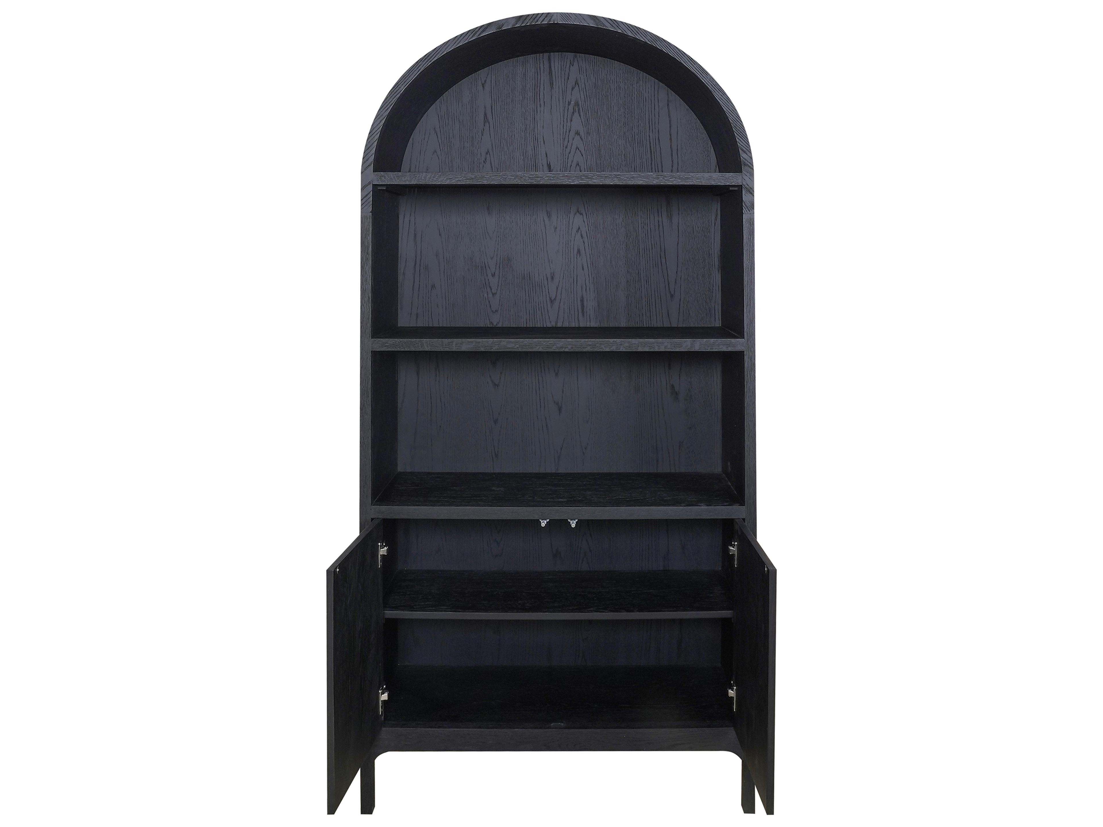 Moe's Home Wilde Oak Wood Black Display Cabinet