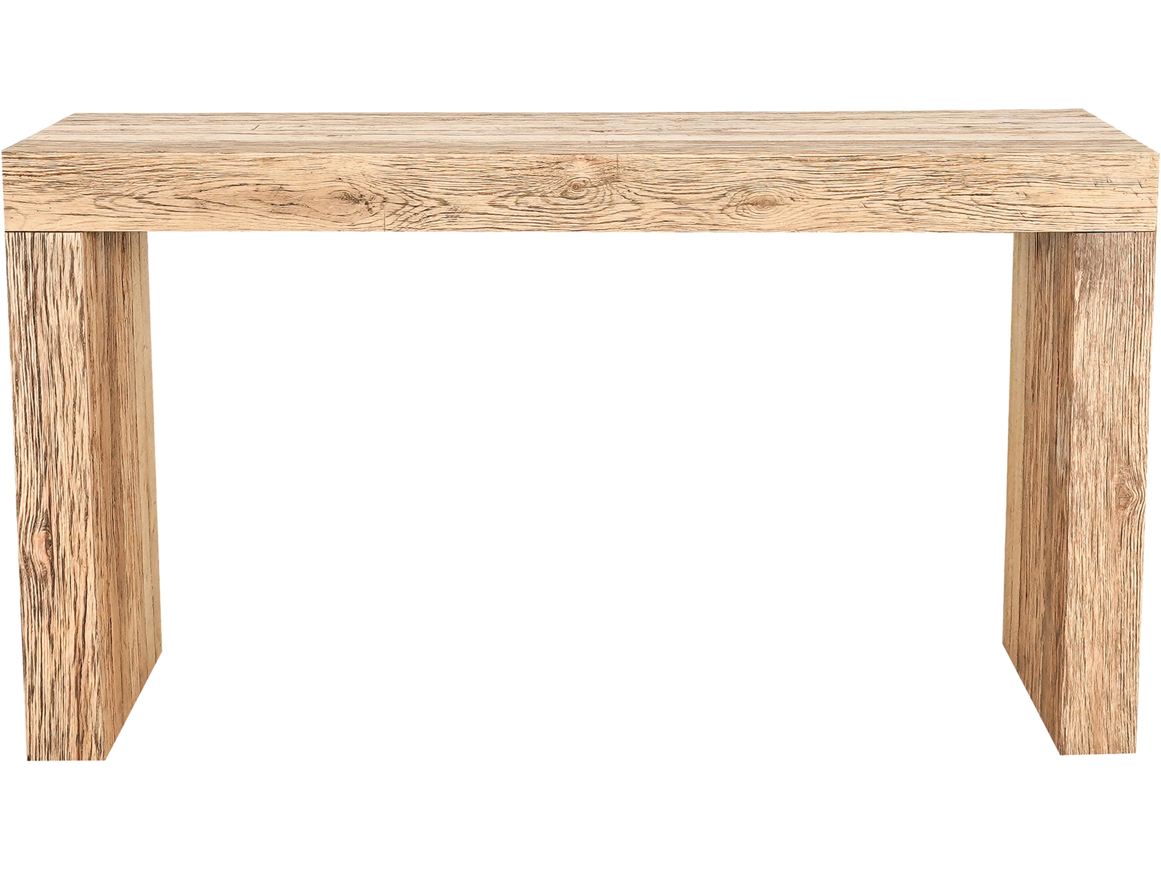 Evander Rectangular Wood Aged Oak Console Table